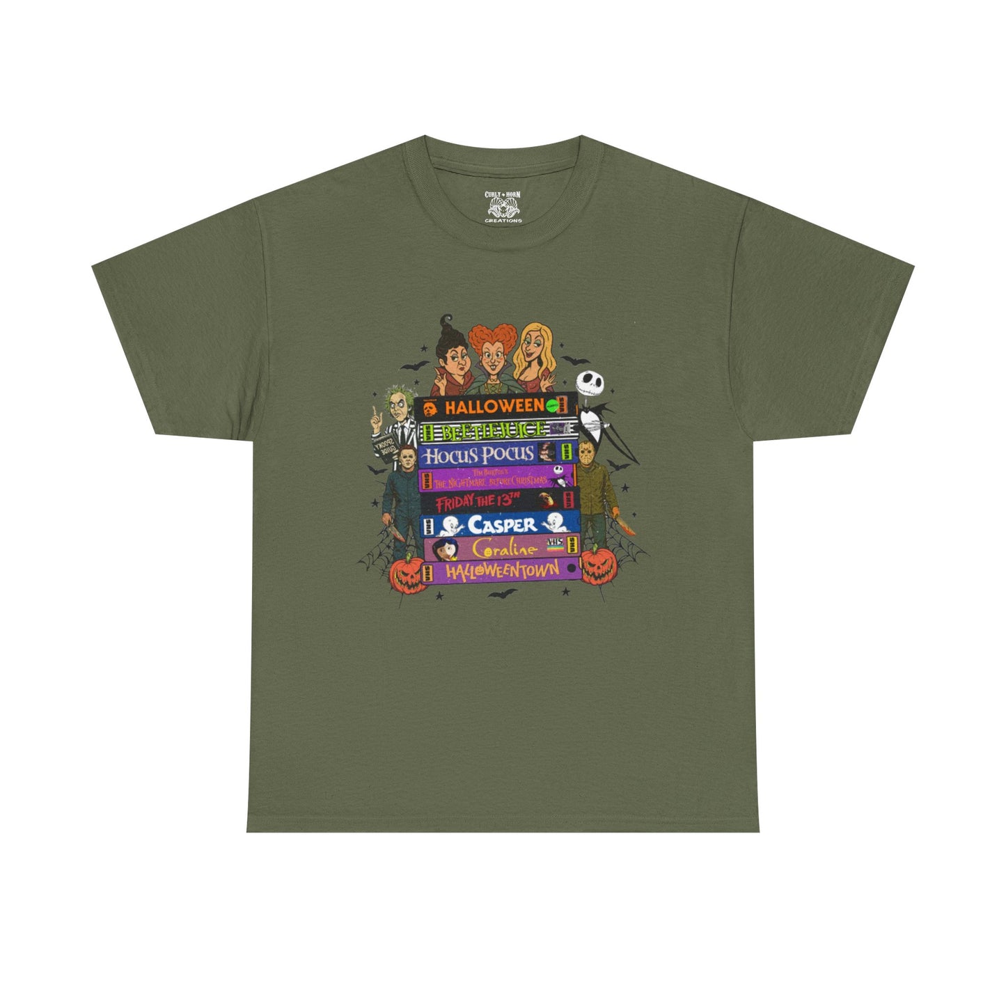 Halloween Themed Unisex Heavy Cotton Tee, Graphic Tee, Book Lovers Gift, Spooky Season Apparel, Fall Fashion, Costume Replacement