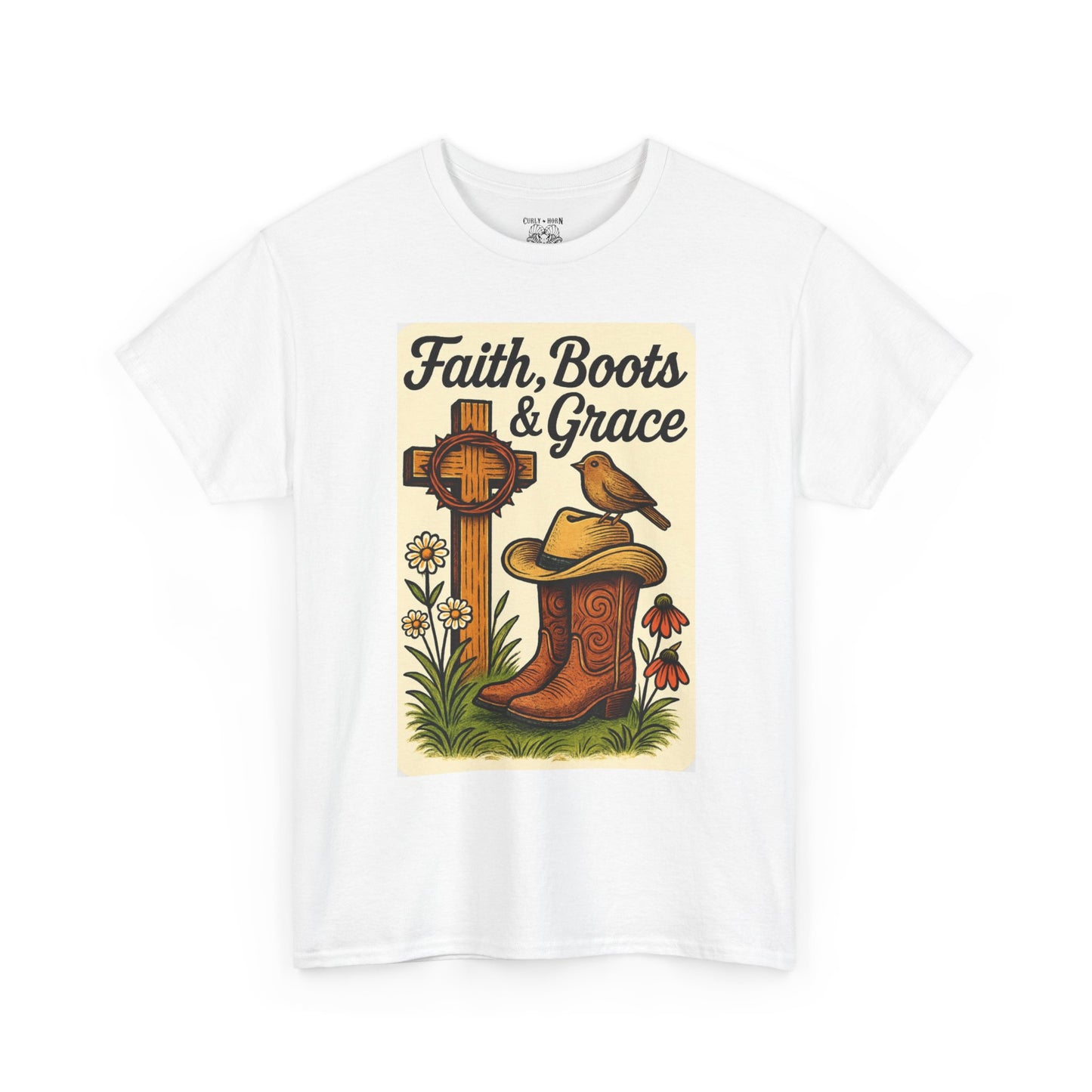 Faith, Boots & Grace Unisex Tee - Country Style, Inspirational Gift, Western Fashion, Outdoor Wear, Everyday Comfort