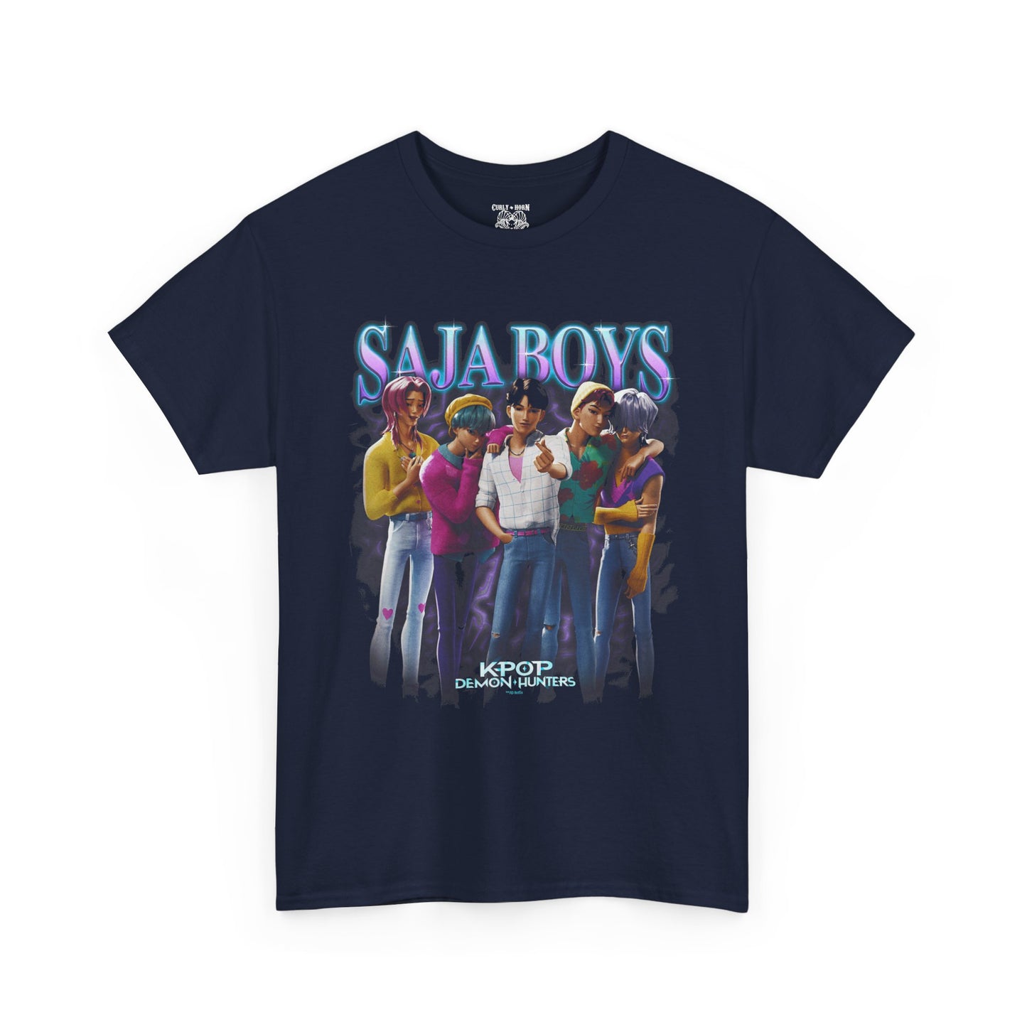 KPOP Saja Boys Graphic Tee, Unisex Heavy Cotton Tee for Fans, Festival Wear, Casual Street Style, Unique Gift Idea