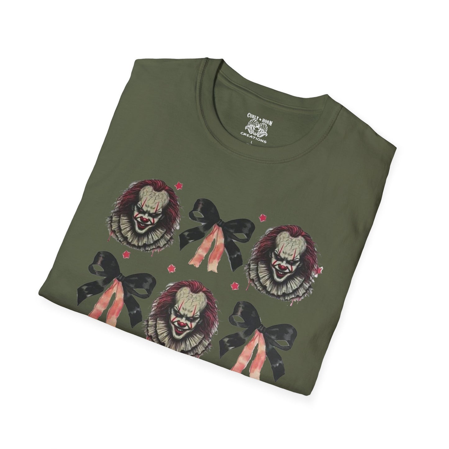 Creepy Clown Graphic T-Shirt for Horror Fans, Perfect for Halloween or Everyday Wear, Gifts for Movie Lovers