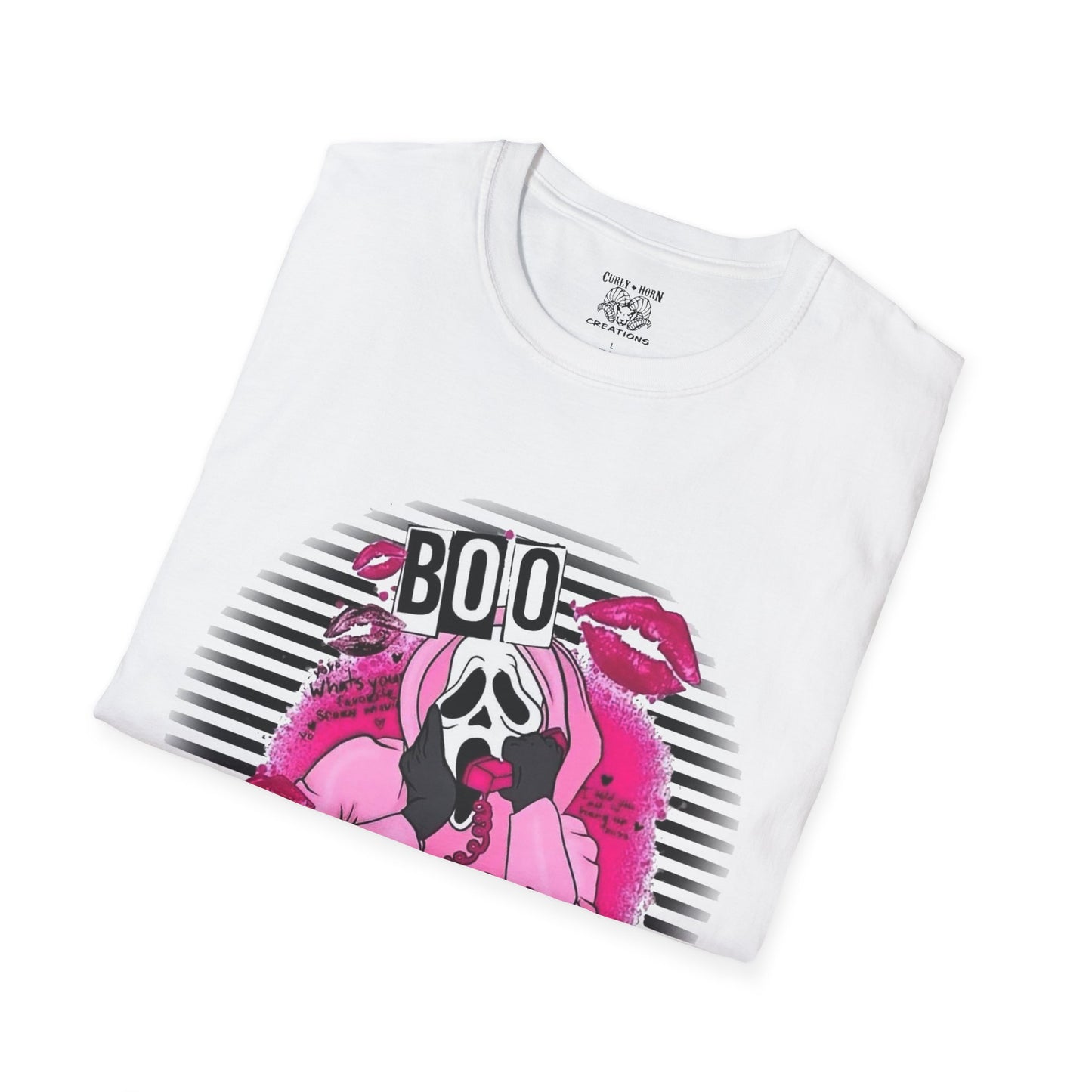 Halloween Ghost Face T-Shirt, Boo You Horror Tee, Unisex Softstyle Tee, Spooky Shirt for Costume Party, Trendy Halloween Apparel