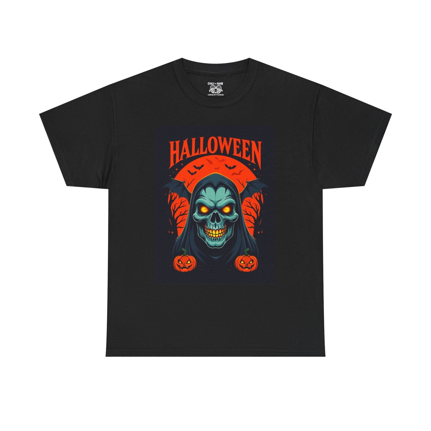 Halloween Graphic Tee, Spooky Unisex Heavy Cotton Shirt, Halloween Costume, Fall Festivities Wear, Trick or Treat Apparel