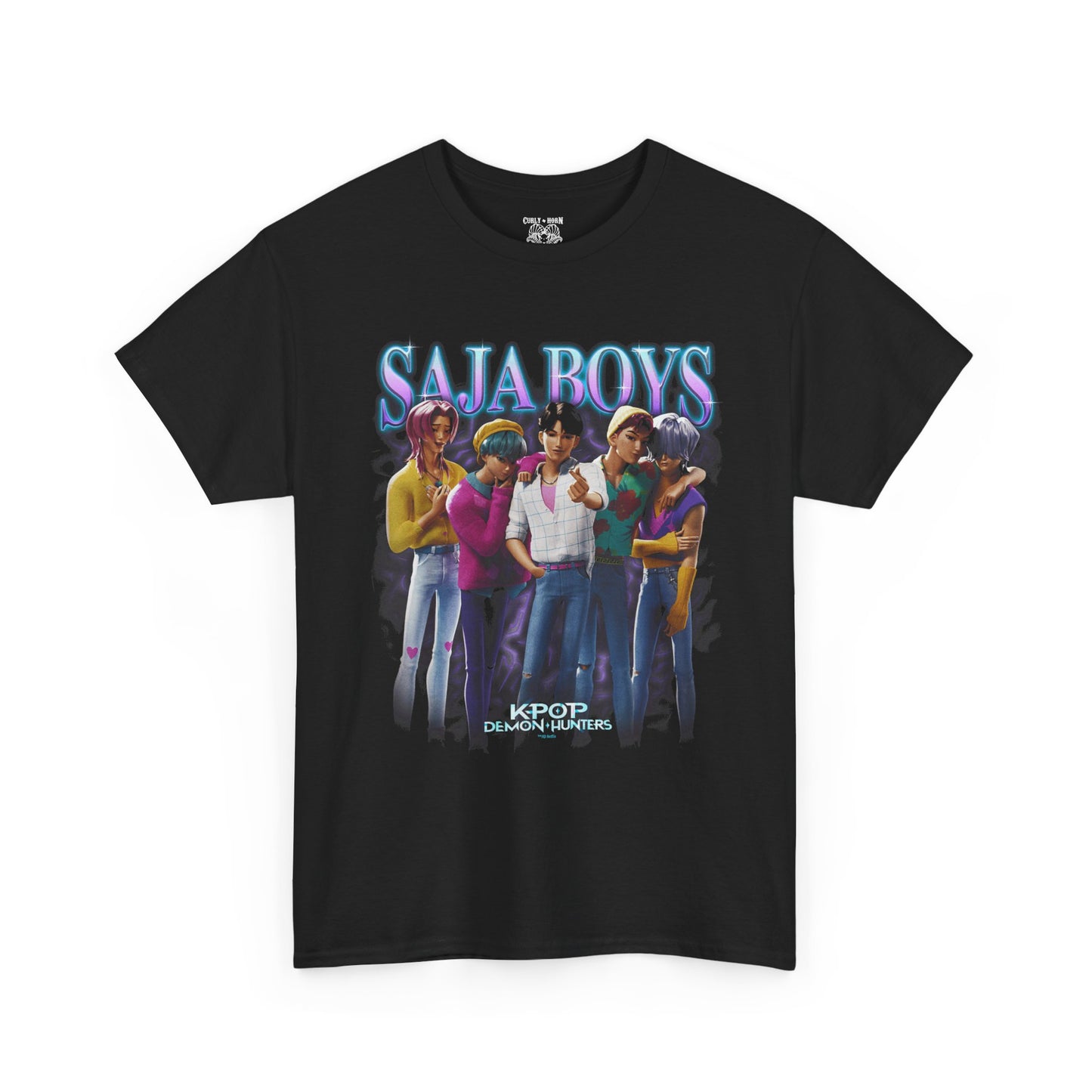 KPOP Saja Boys Graphic Tee, Unisex Heavy Cotton Tee for Fans, Festival Wear, Casual Street Style, Unique Gift Idea