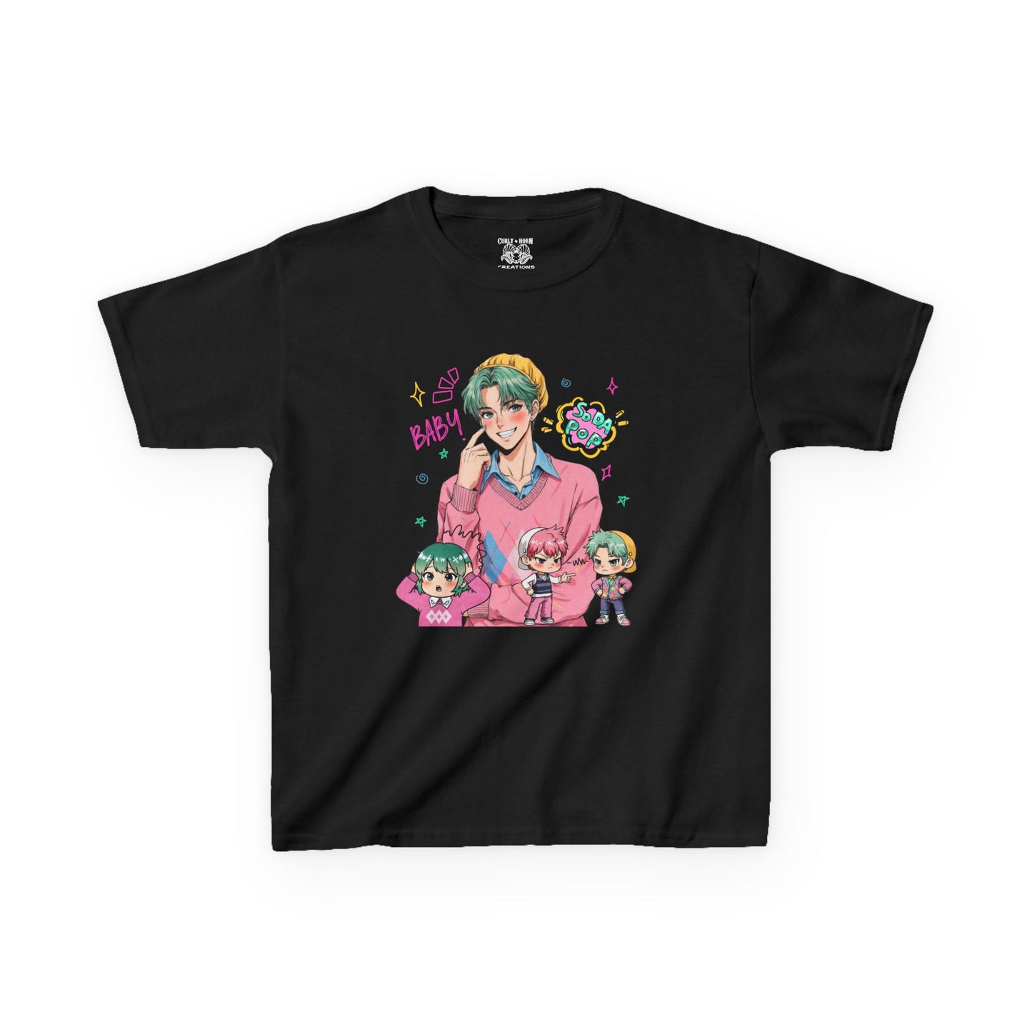 Kids Graphic Tee with Baby Saja, Baby Shirt, Cartoon T-Shirt, Anime Kids Tee, Gift for Children, Fun Everyday Wear