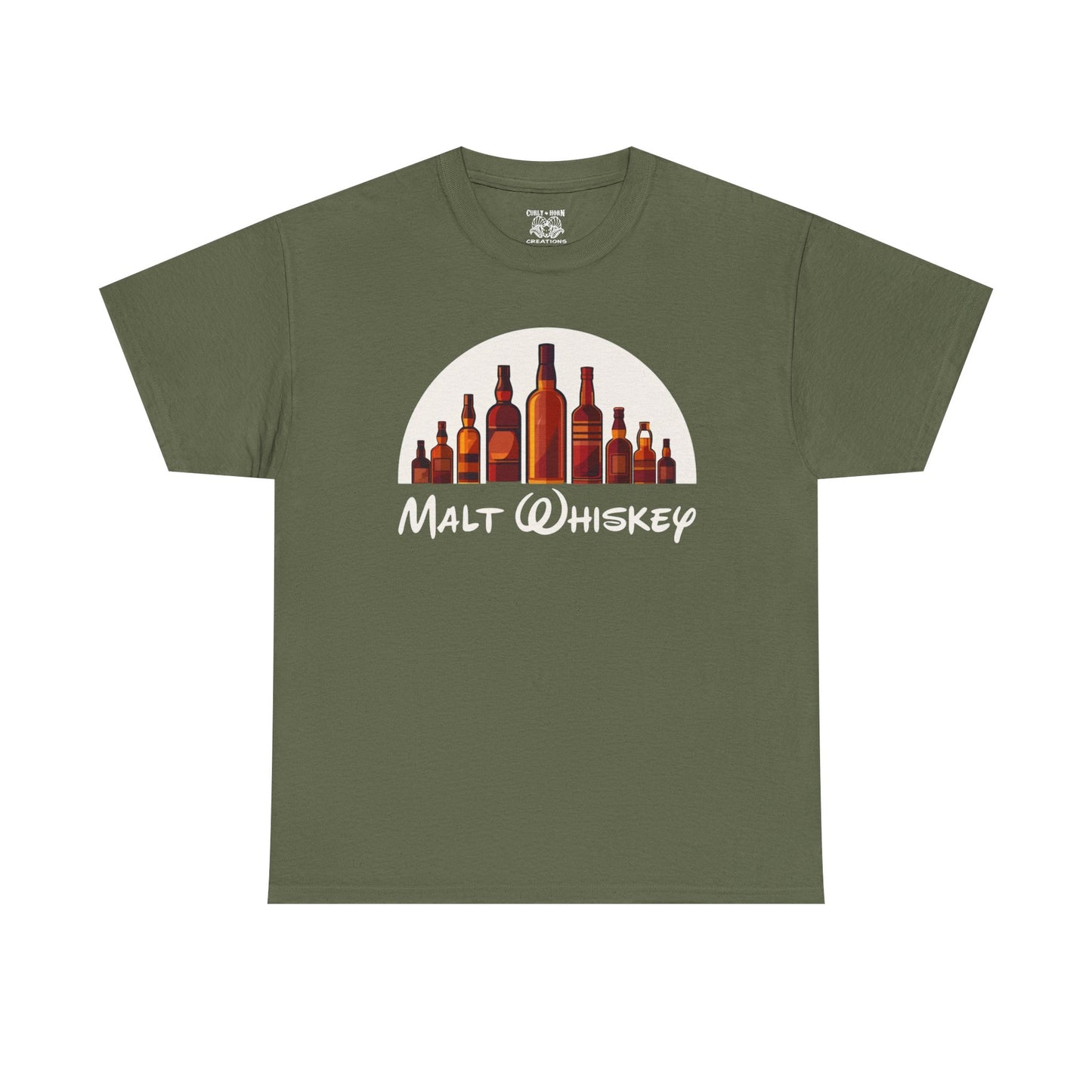Malt Whiskey Unisex Heavy Cotton Tee, Casual Wear, Gifts for Whiskey Lovers, Graphic Tee, Vintage Style, Everyday Comfort