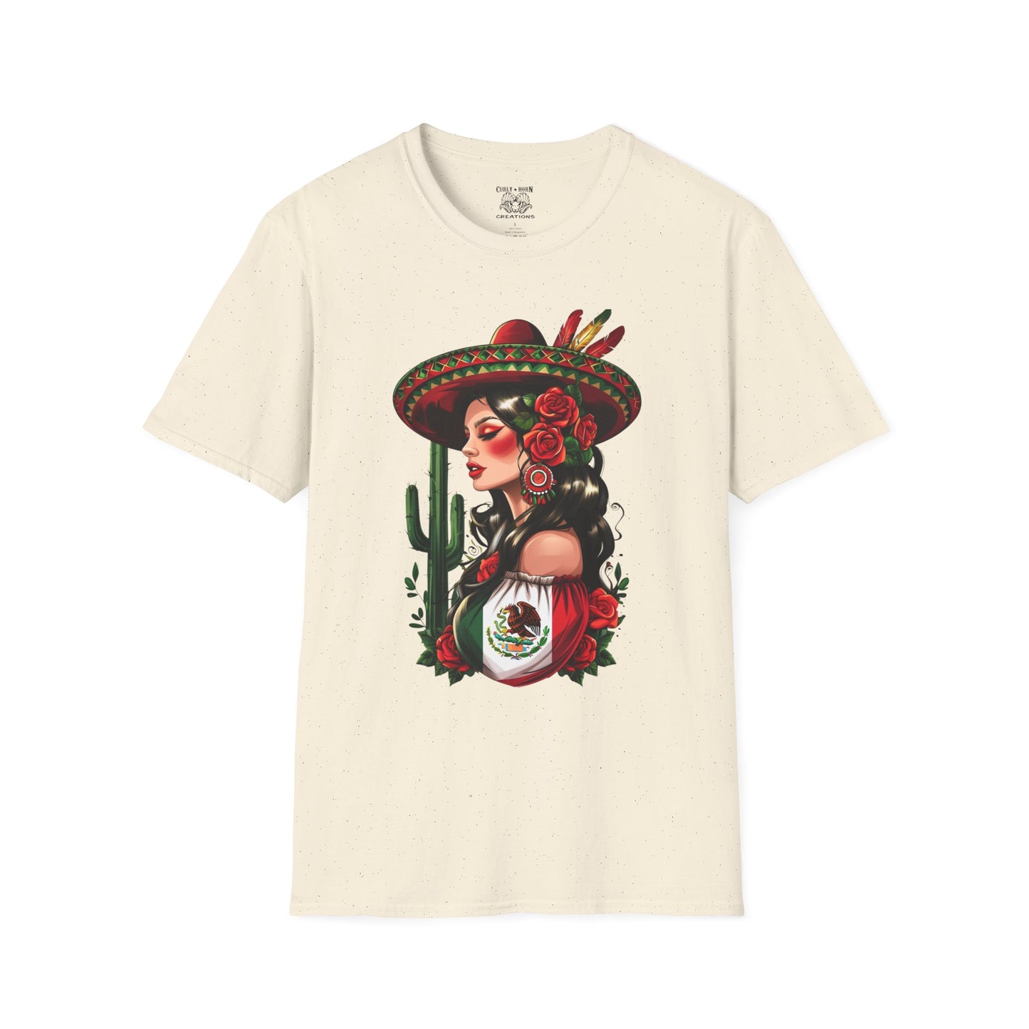 Mexican Woman Design Unisex T-Shirt, Celebrate Mexican Culture, Great for Festivals, Cinco de Mayo, Gift for Her