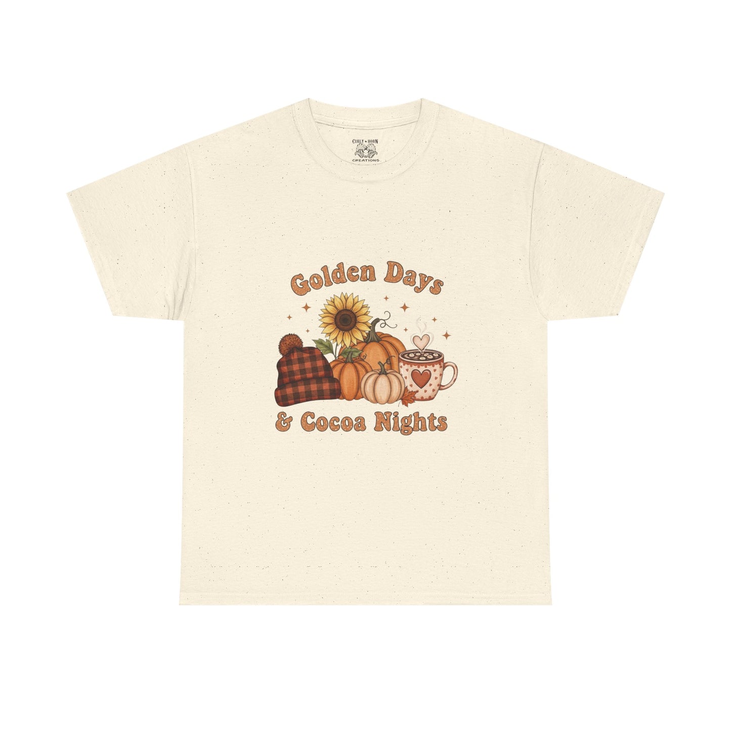 Autumn Vibes Tee - Golden Days & Cocoa Nights, Cozy Fall Shirt, Pumpkin Spice Tee, Harvest Celebration Top, Cute Graphic Tee