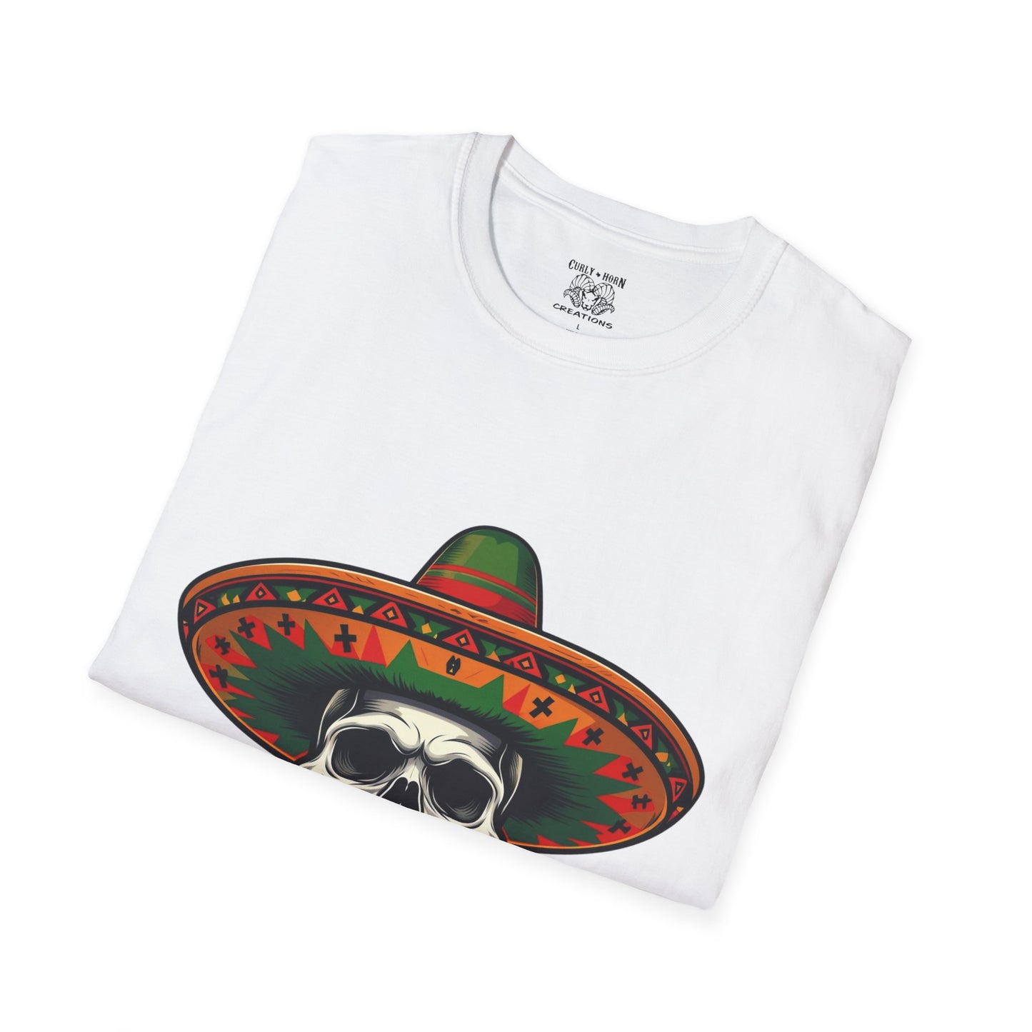 Skull Sombrero T-Shirt | Day of the Dead Gift, Unisex Graphic Tee, Halloween Costume, Music Festival Shirt, Casual Summer Wear