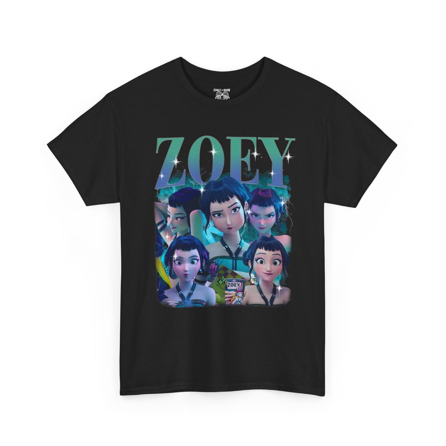 Huntrix Zoey Unisex Heavy Cotton Tee with Graphic- Trendy Casual Wear, Comfortable Everyday Tee, Graphic T-Shirt, Unique Style