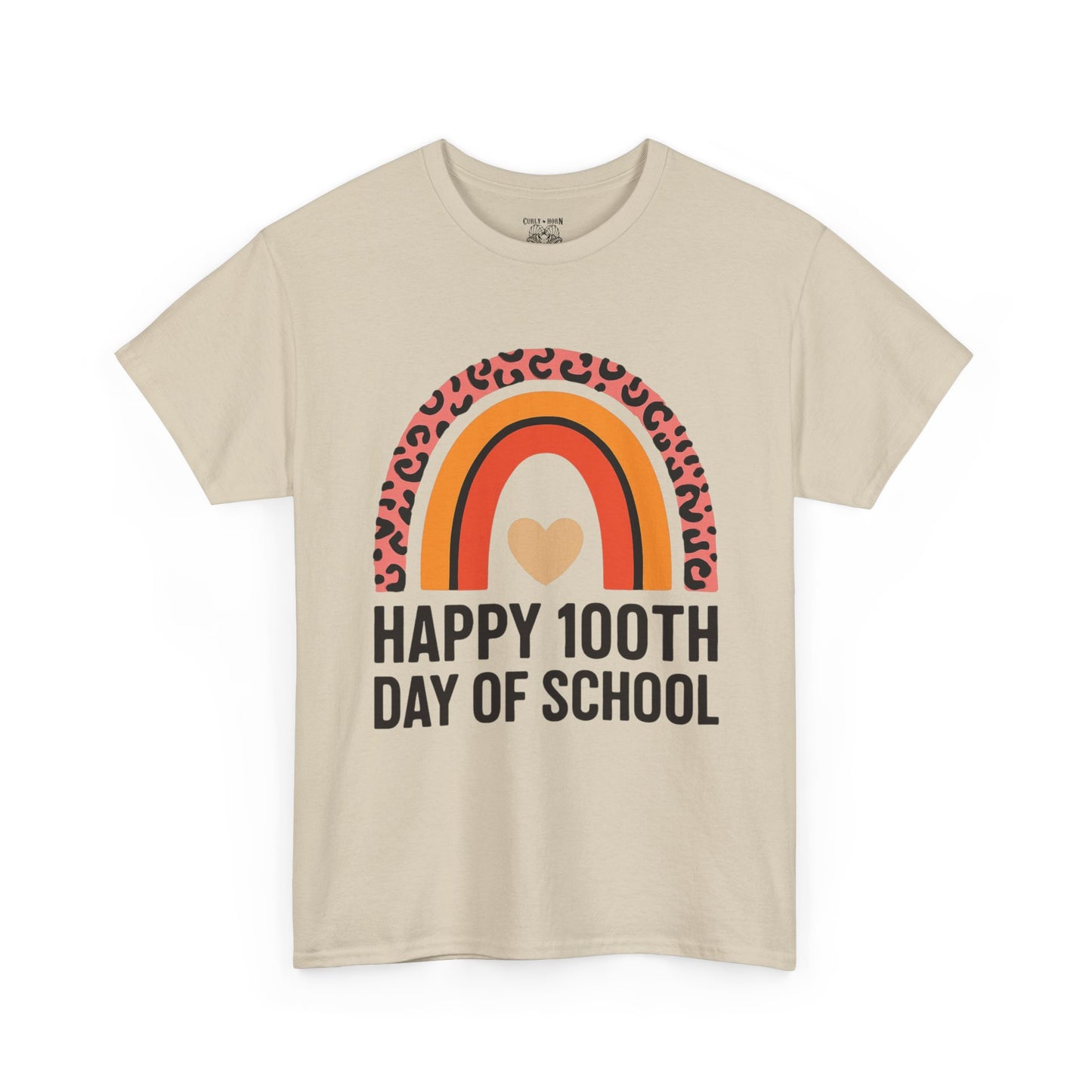 Colorful Rainbow 100th Day of School T-Shirt, School Spirit Tee, Teacher Gift, Milestone Celebration Shirt, Kids Unisex Cotton Tee