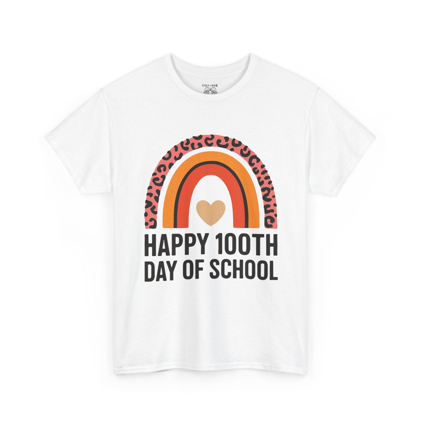 Colorful Rainbow 100th Day of School T-Shirt, School Spirit Tee, Teacher Gift, Milestone Celebration Shirt, Kids Unisex Cotton Tee