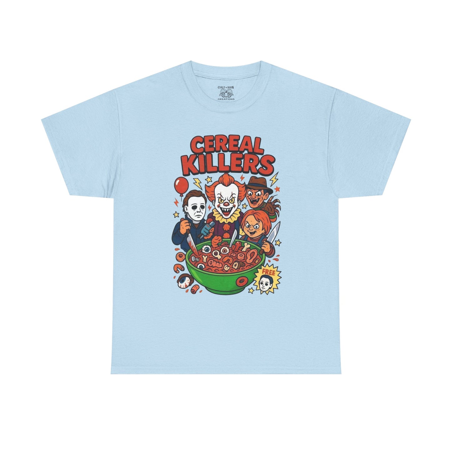 Cereal Killers Tee - Fun Halloween T-Shirt, Horror Movie Merch, Unisex Graphic Shirt, Spooky Costume Top, Unique Gift Idea
