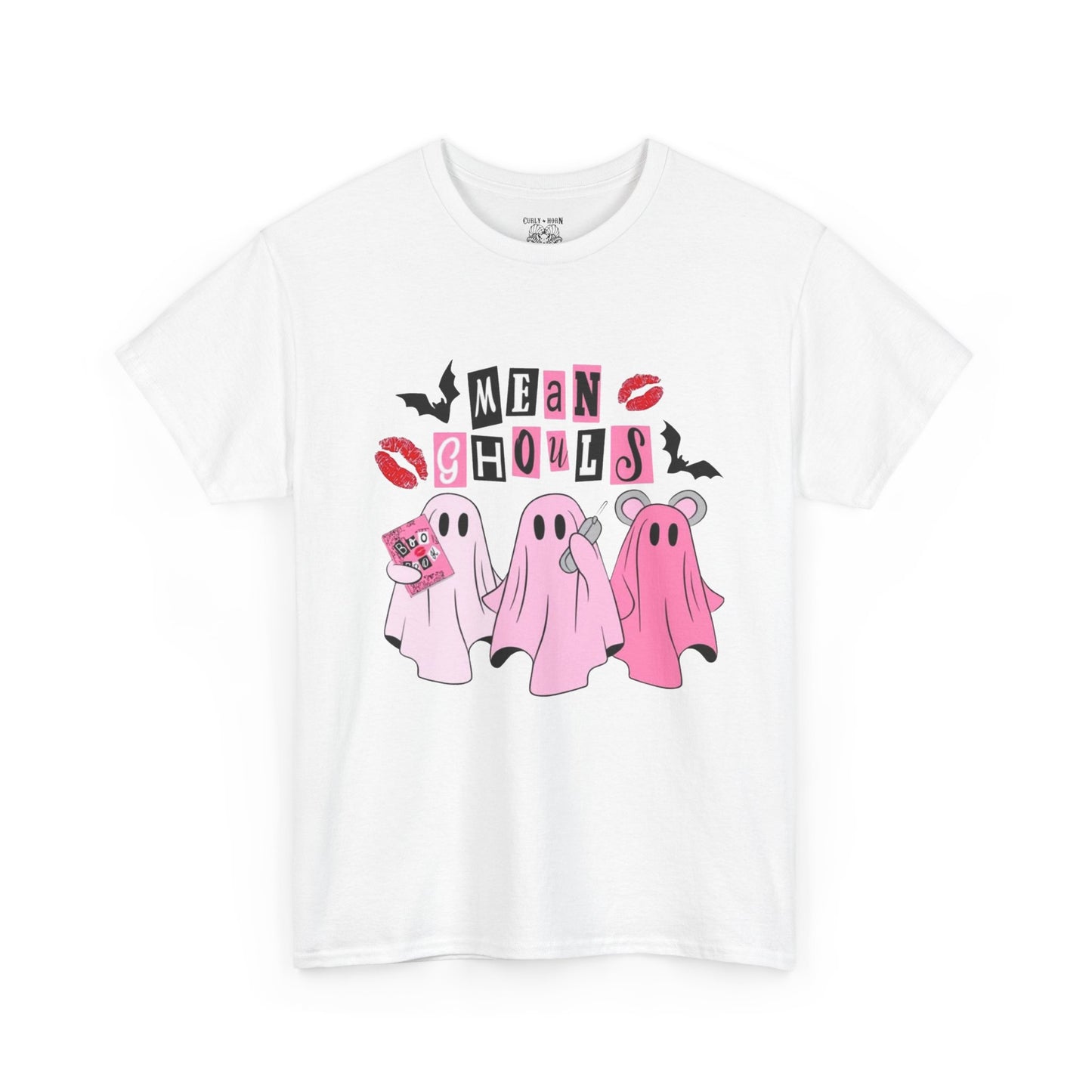 Mean Ghouls Unisex Heavy Cotton Tee, Halloween Shirt, Spooky Ghost Tee, Cute Ghost T-Shirt, Casual Fall Outfit, Fun Halloween Apparel