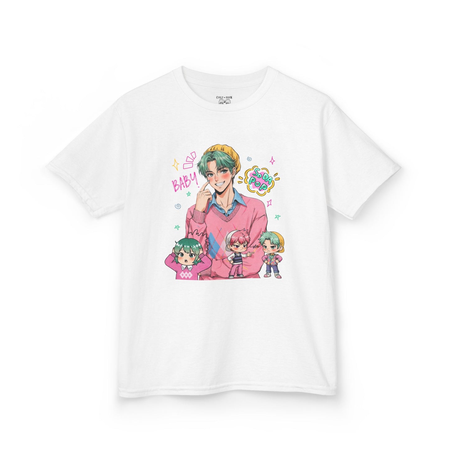 Kids Graphic Tee with Baby Saja, Baby Shirt, Cartoon T-Shirt, Anime Kids Tee, Gift for Children, Fun Everyday Wear