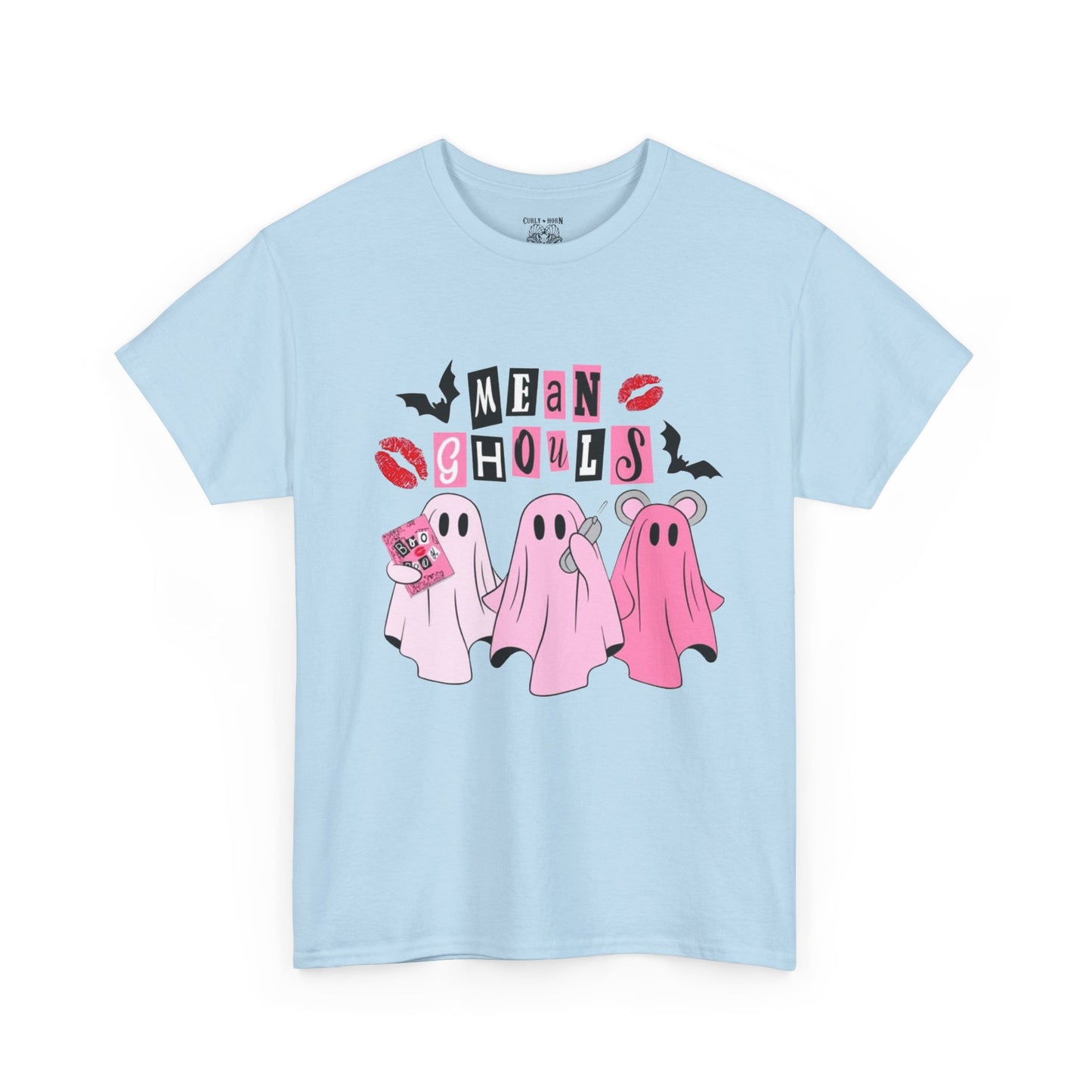 Mean Ghouls Unisex Heavy Cotton Tee, Halloween Shirt, Spooky Ghost Tee, Cute Ghost T-Shirt, Casual Fall Outfit, Fun Halloween Apparel