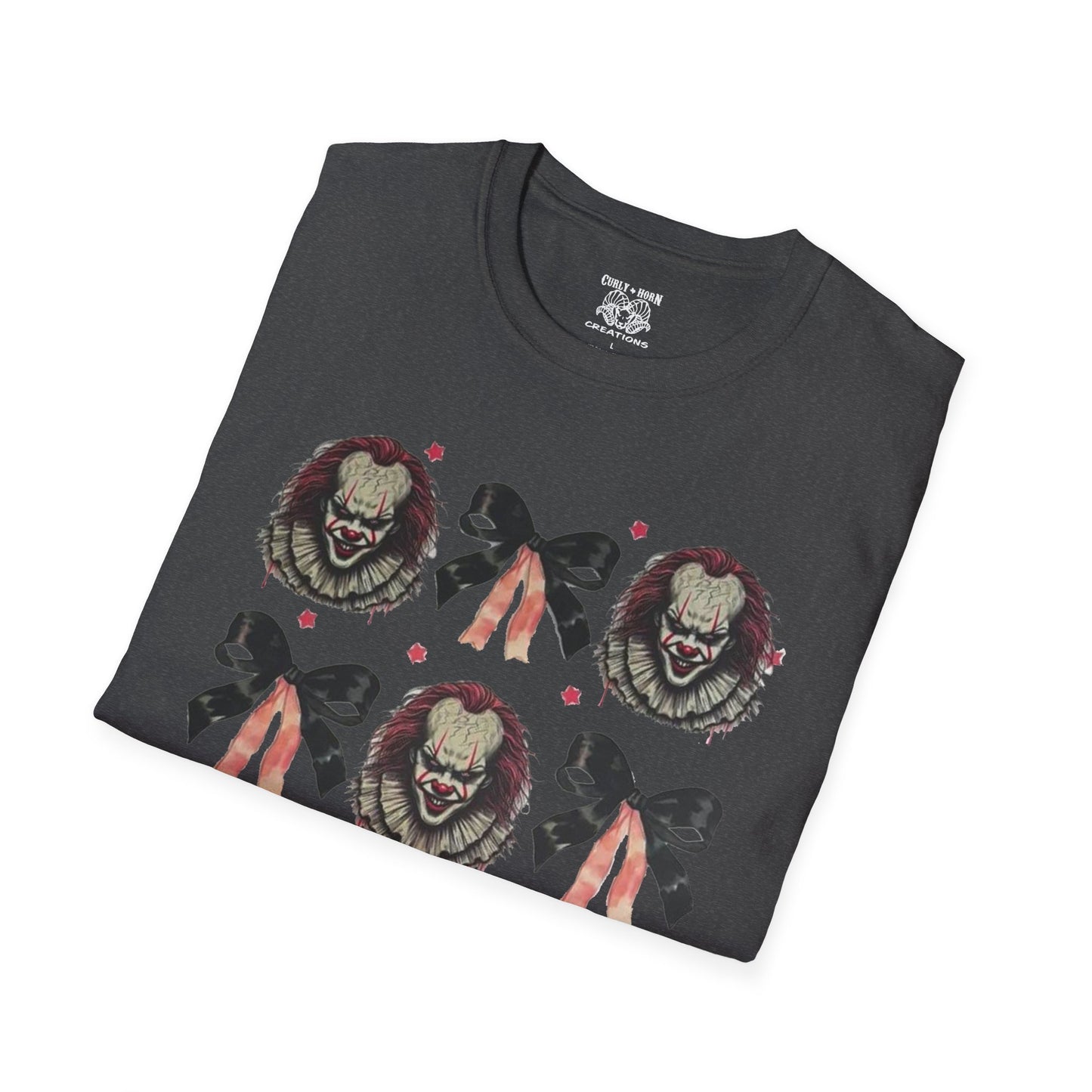 Creepy Clown Graphic T-Shirt for Horror Fans, Perfect for Halloween or Everyday Wear, Gifts for Movie Lovers