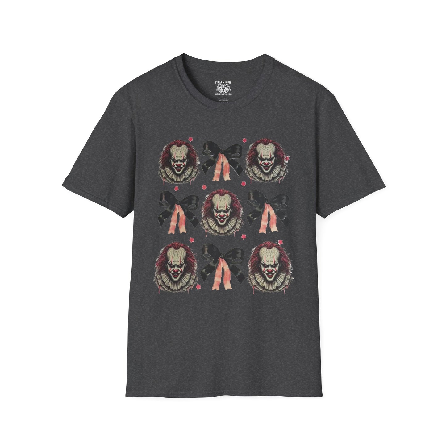 Creepy Clown Graphic T-Shirt for Horror Fans, Perfect for Halloween or Everyday Wear, Gifts for Movie Lovers