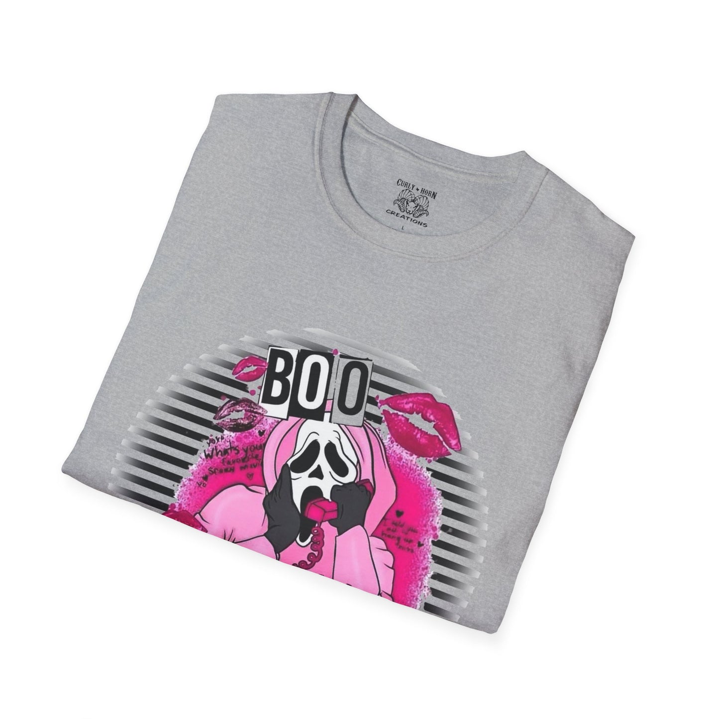 Halloween Ghost Face T-Shirt, Boo You Horror Tee, Unisex Softstyle Tee, Spooky Shirt for Costume Party, Trendy Halloween Apparel