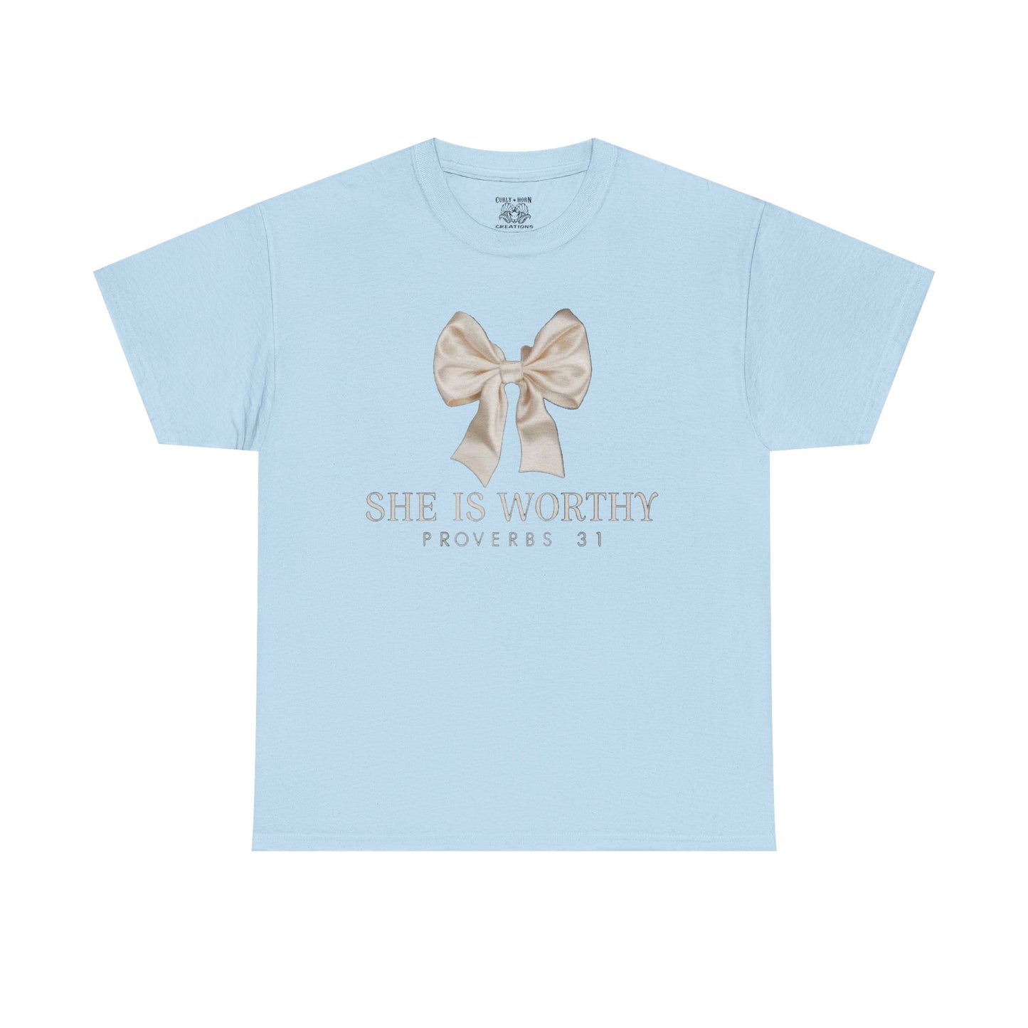 She is Worthy Unisex Cotton Tee - Inspirational Shirt, Faith-Based Apparel, Christian Gift, Casual Wear, Motivational T-Shirt