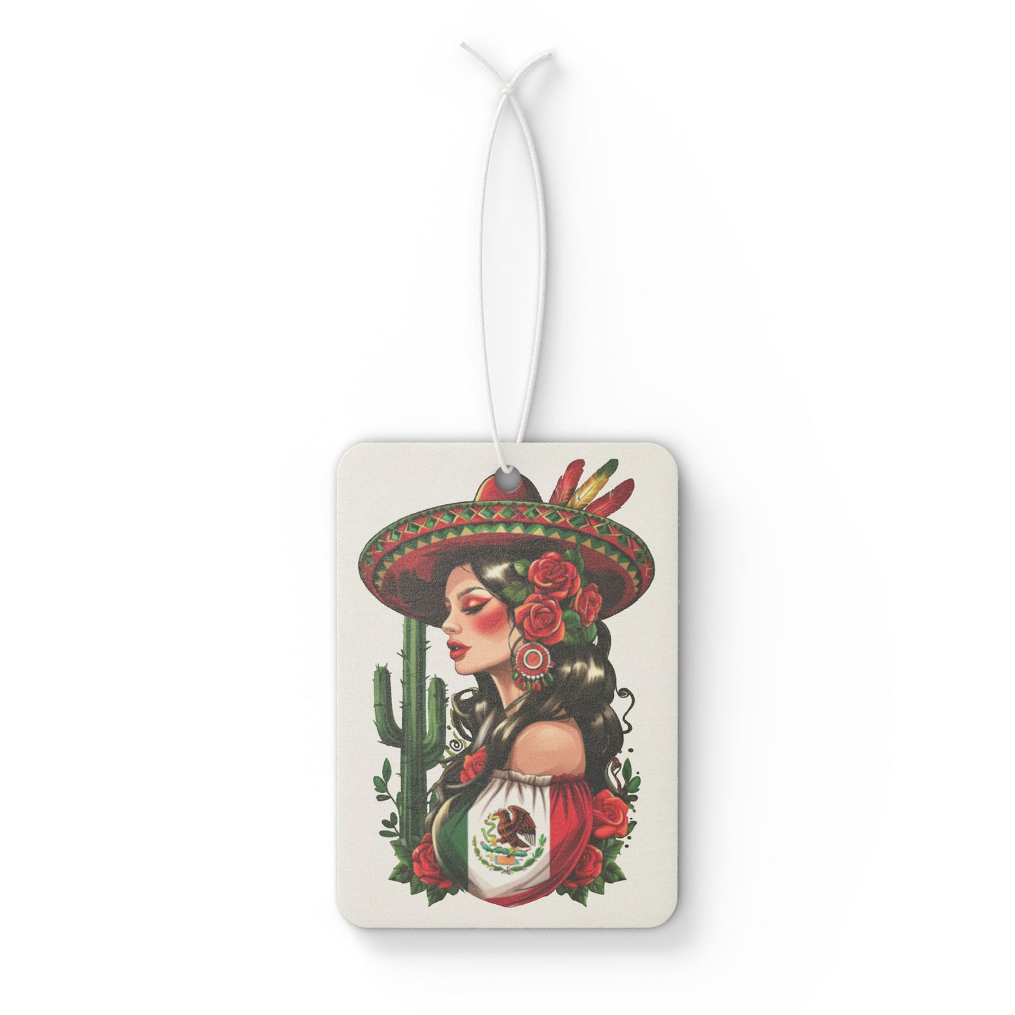 Vibrant Car Air Freshener Featuring Latina Beauty, Scented Car Decor, Mexican Fiesta Accessory, Cute Gift for Her, Aromatic Auto Décor