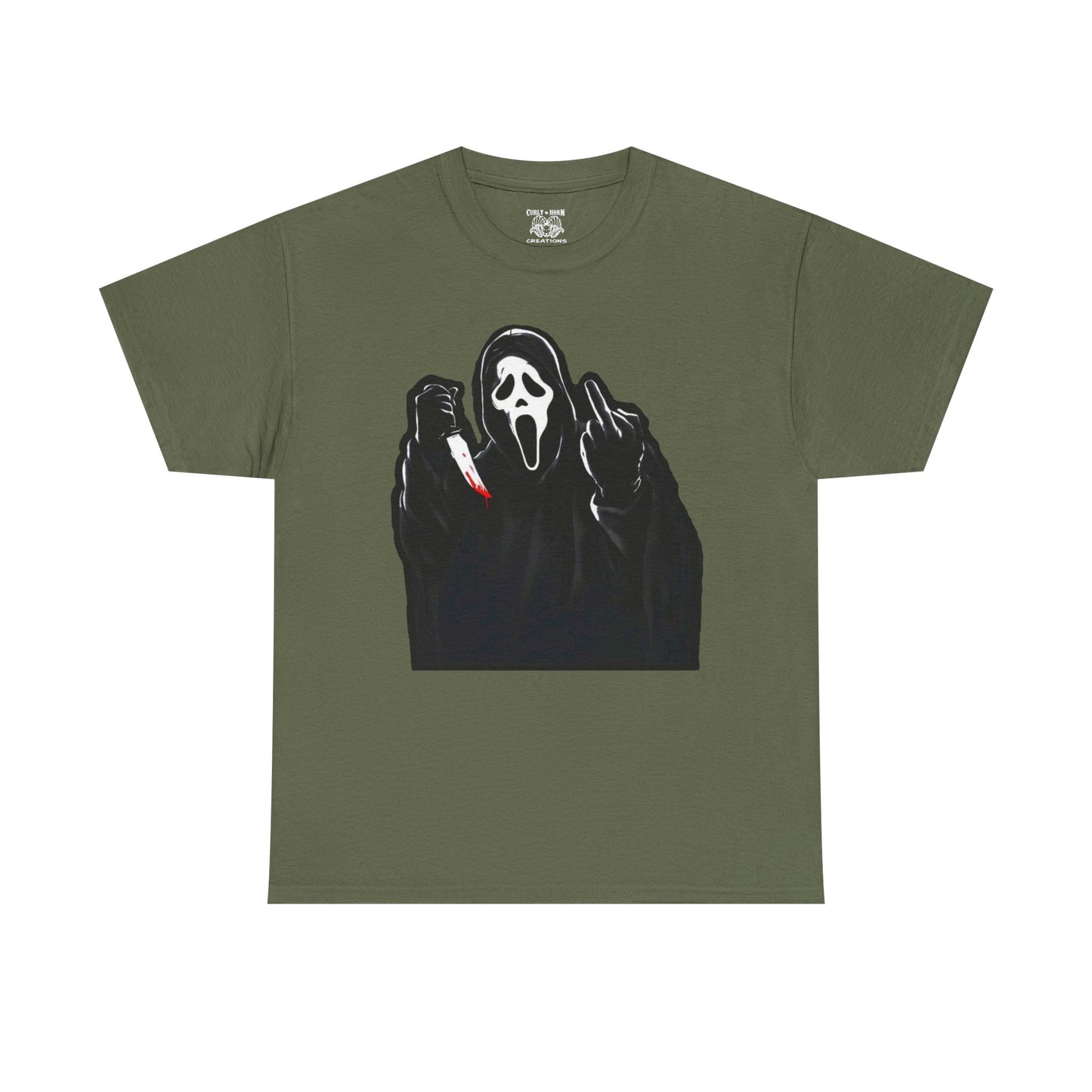 Scream-Inspired Unisex Heavy Cotton Tee | Halloween T-Shirt, Graphic Tee, Horror Movie Merch, Gift for Fans, Casual Wear