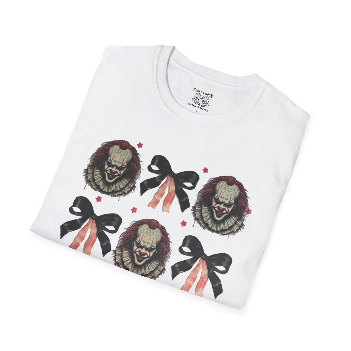 Creepy Clown Graphic T-Shirt for Horror Fans, Perfect for Halloween or Everyday Wear, Gifts for Movie Lovers