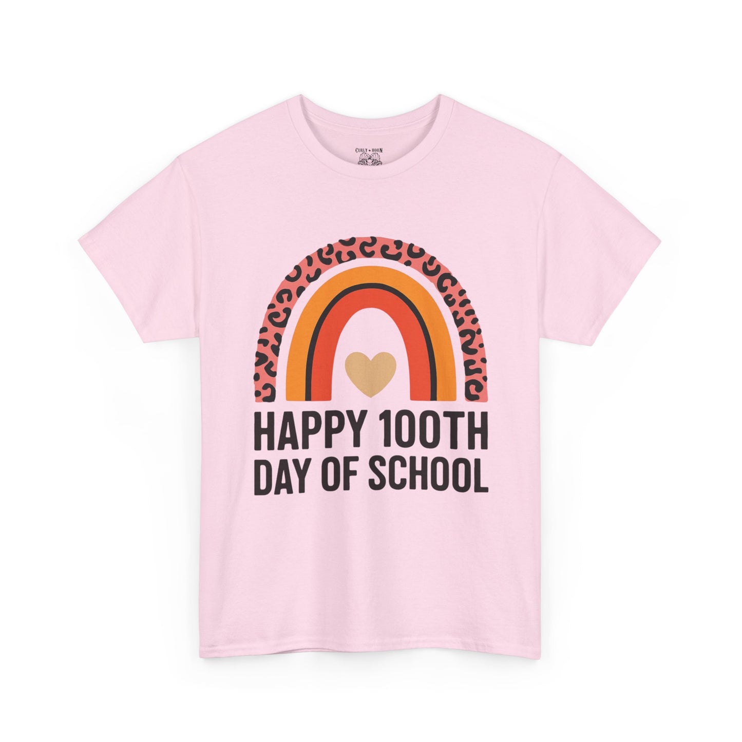 Colorful Rainbow 100th Day of School T-Shirt, School Spirit Tee, Teacher Gift, Milestone Celebration Shirt, Kids Unisex Cotton Tee