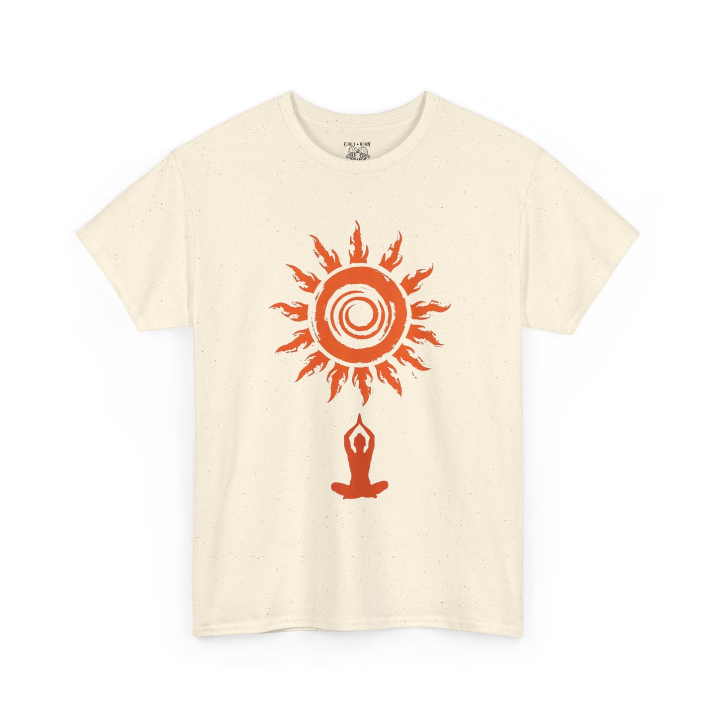 Sunshine Spirit Unisex Heavy Cotton Tee | Relaxed Fit, Bohemian Style, Yoga Shirt, Casual Wear, Gift for Nature Lovers