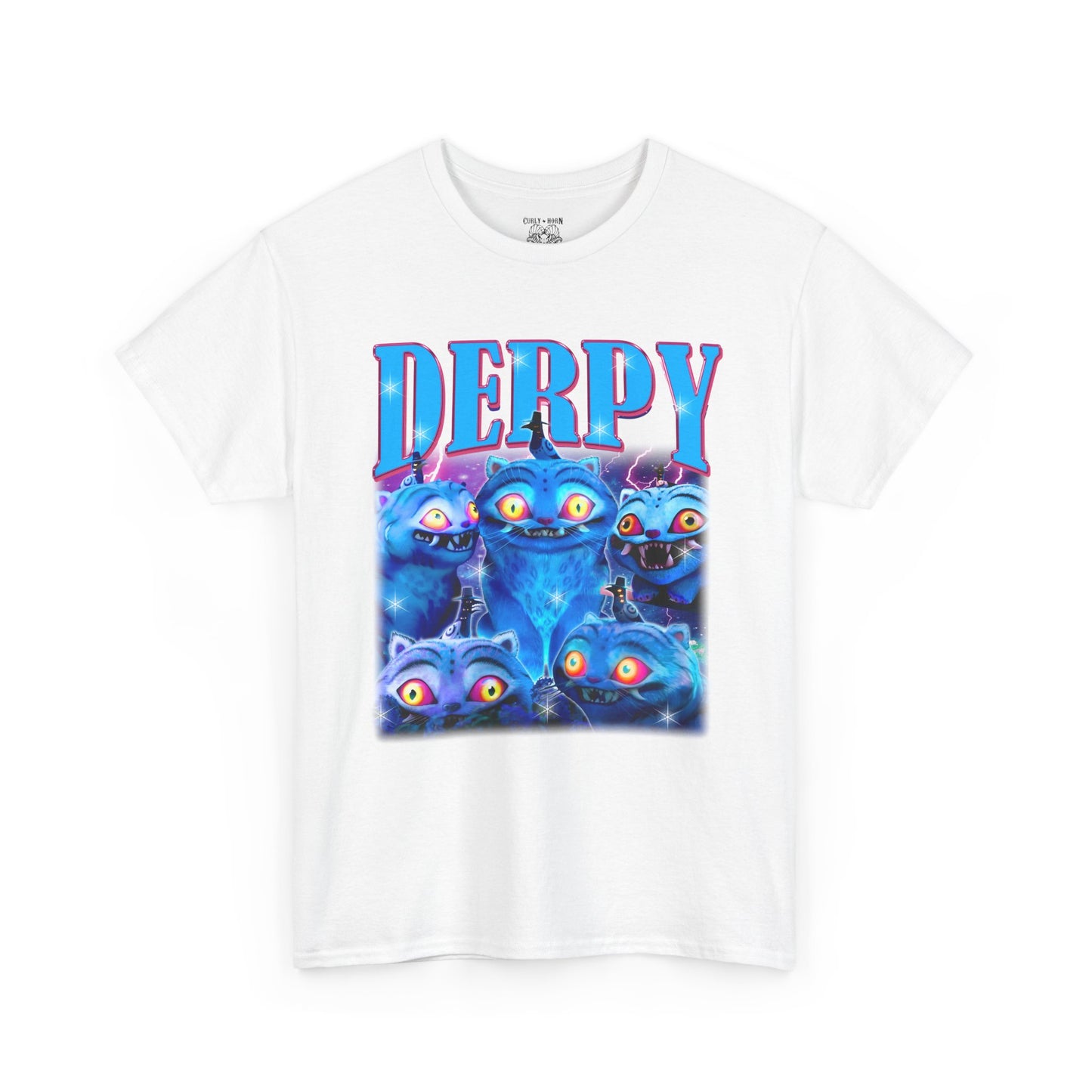Demon Hunter Derpy Unisex Heavy Cotton Tee - Ideal for Casual Outings, Gift for Animal Lovers, Cartoon Enthusiasts, or Jokes