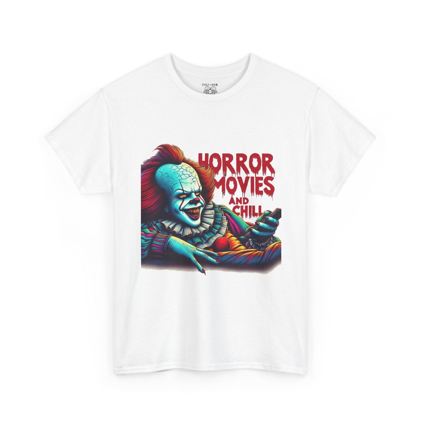 Pennywise Horror Movies Heavy Cotton Tee, Funny Scary Shirt, Movie Night Outfit, Unisex Graphic Tee, Halloween Gift