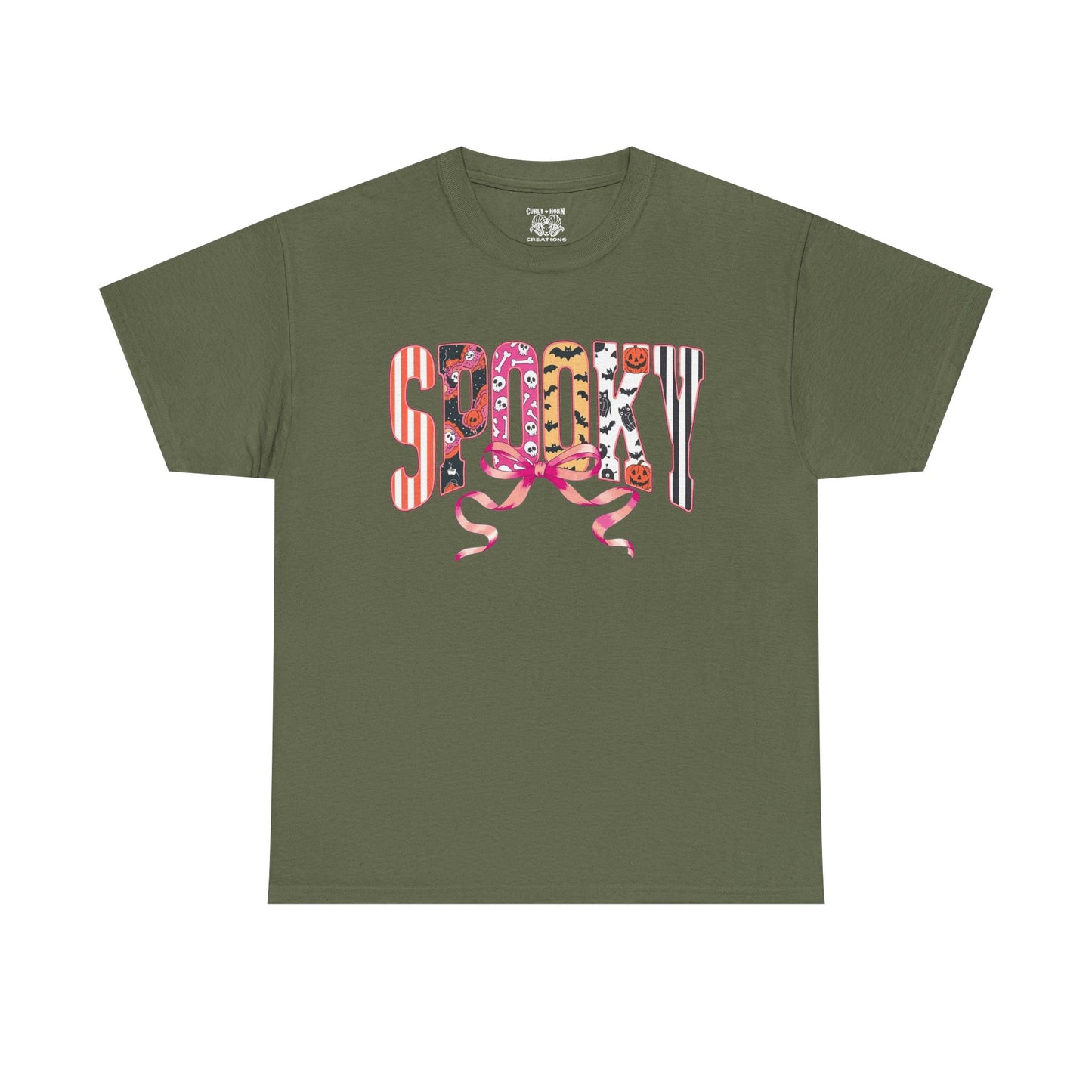 Spooky Unisex Heavy Cotton Tee - Halloween Shirt, Graphic T-Shirt, Soft Cotton Apparel, Festival Wear, Fall Fashion