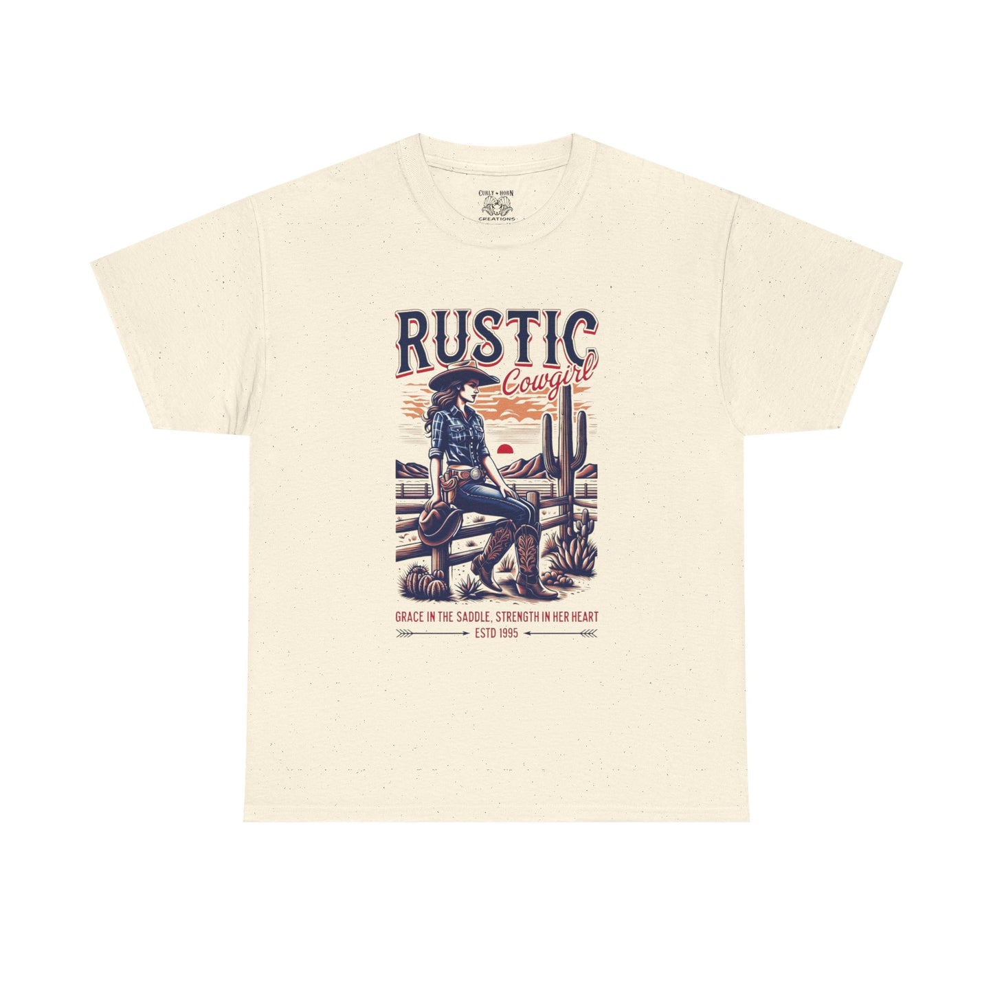 Rustic Cowgirl Unisex Heavy Cotton Tee, Western Style Shirt, Country Vintage Tee, Men's Graphic T-Shirt, Gift for Cowboy Lovers