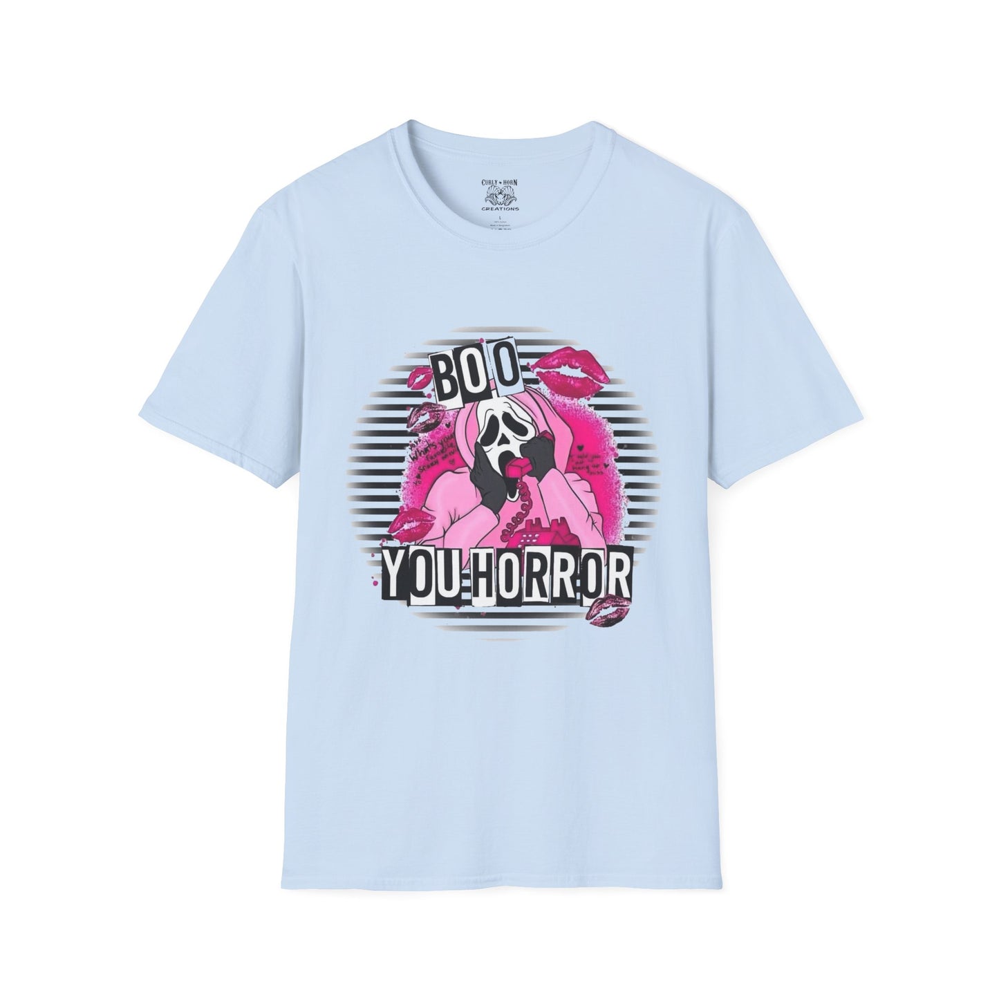 Halloween Ghost Face T-Shirt, Boo You Horror Tee, Unisex Softstyle Tee, Spooky Shirt for Costume Party, Trendy Halloween Apparel