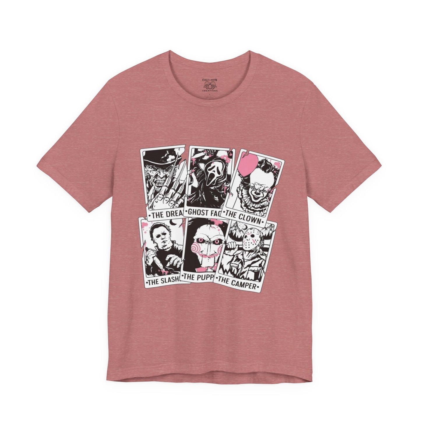 Horror Vibes Graphic Tee, Unisex Short Sleeve Shirt, Perfect for Halloween, Movie Night, Gift for Horror Fans, Casual Wear