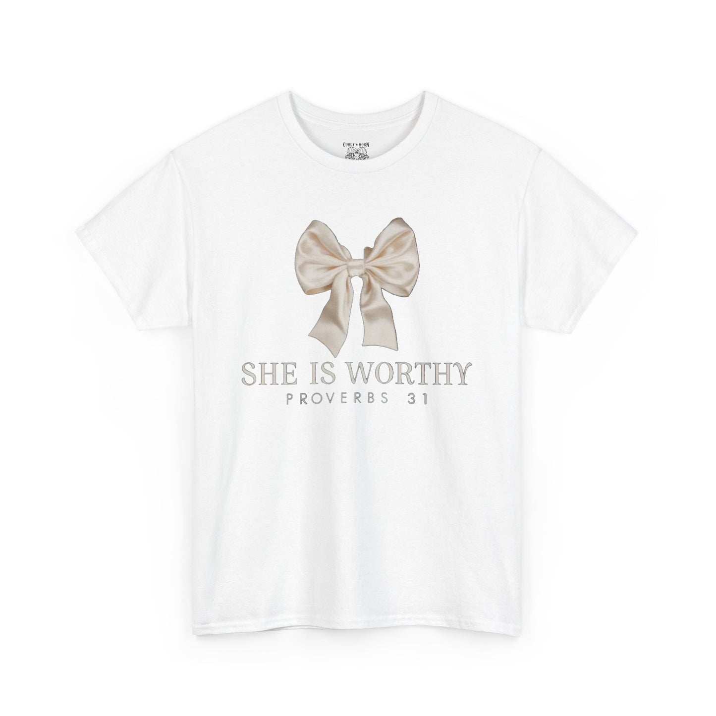 She is Worthy Unisex Cotton Tee - Inspirational Shirt, Faith-Based Apparel, Christian Gift, Casual Wear, Motivational T-Shirt