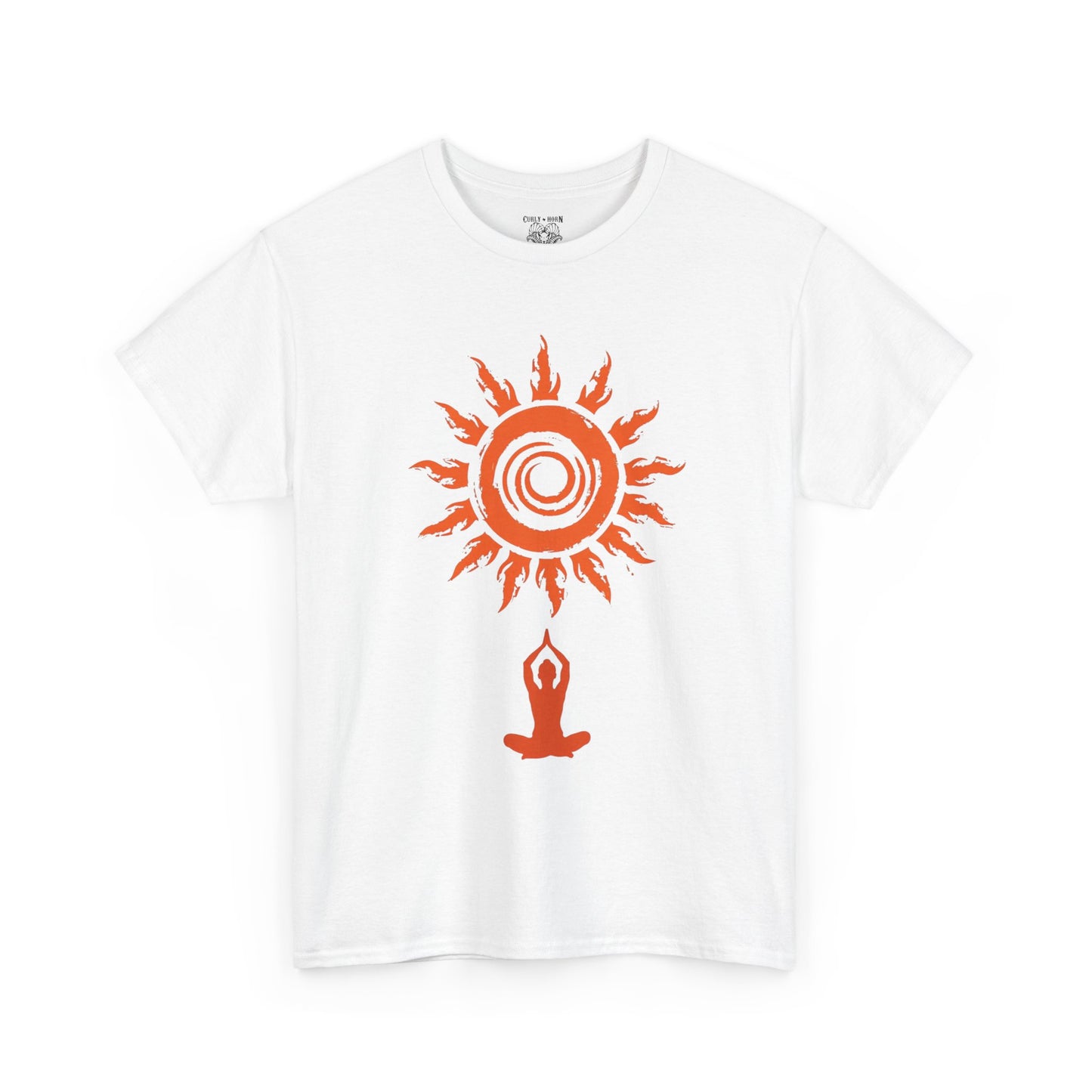 Sunshine Spirit Unisex Heavy Cotton Tee | Relaxed Fit, Bohemian Style, Yoga Shirt, Casual Wear, Gift for Nature Lovers