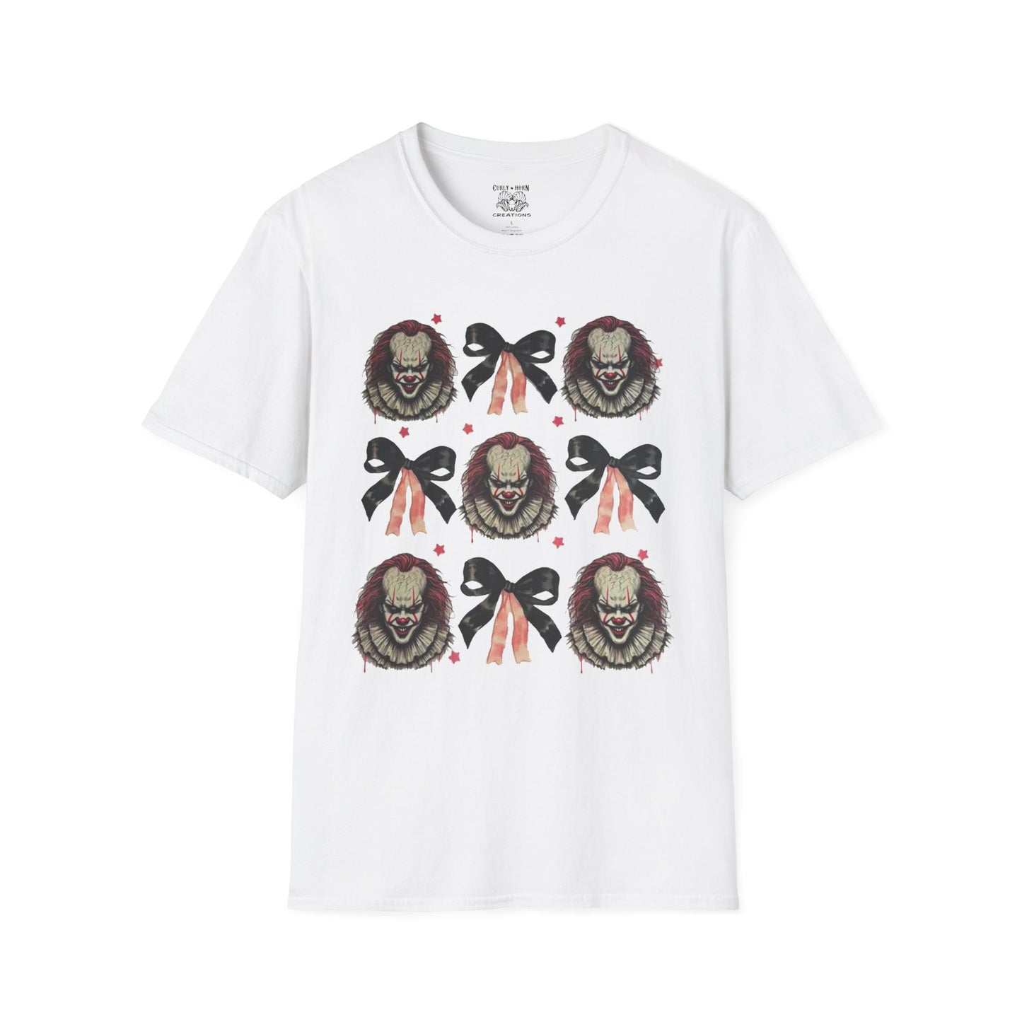 Creepy Clown Graphic T-Shirt for Horror Fans, Perfect for Halloween or Everyday Wear, Gifts for Movie Lovers