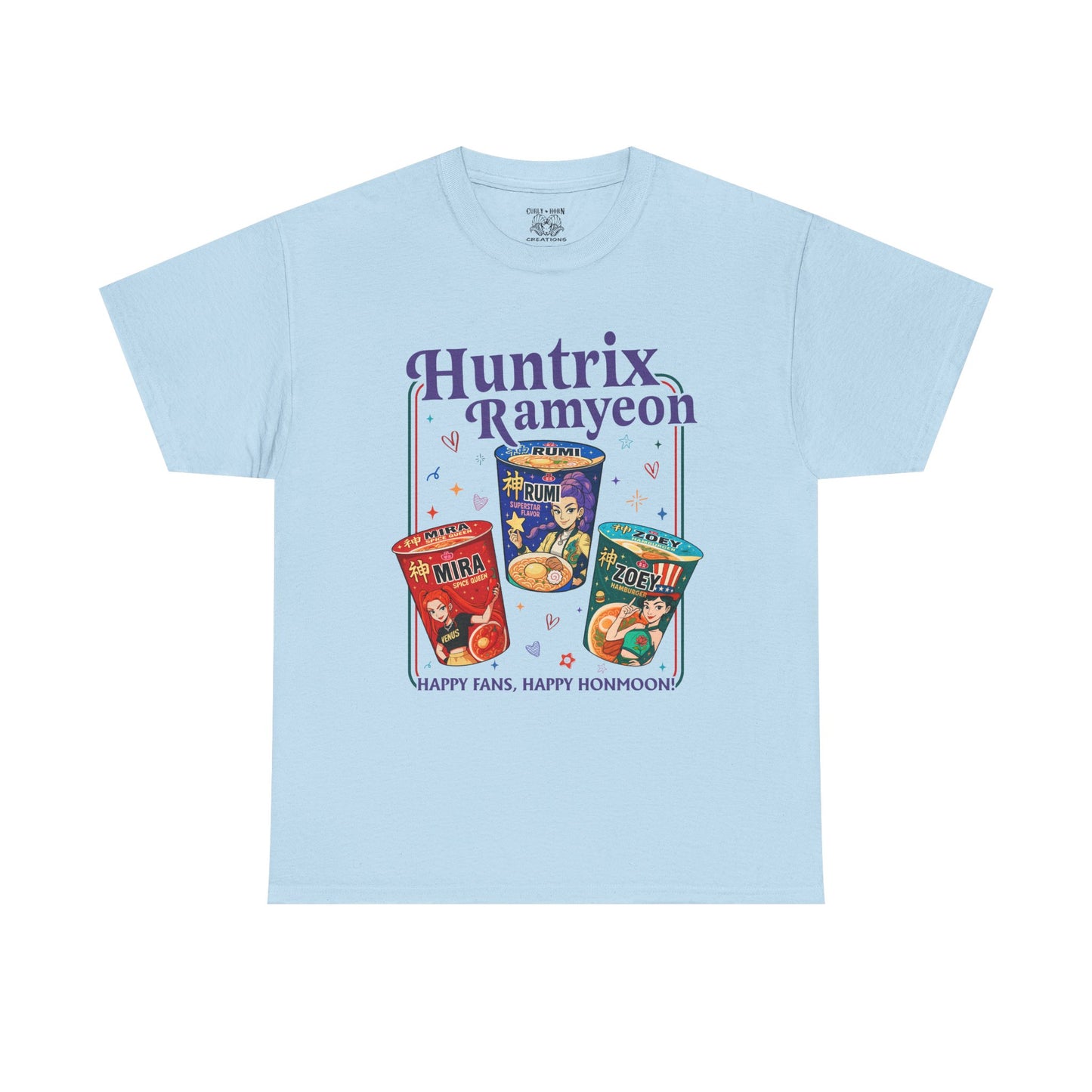 Huntrix Demon Hunter Unisex Heavy Cotton Tee, Fun Casual Wear, Perfect for Food Lovers, Gift for Friends, Anime Lovers Tee