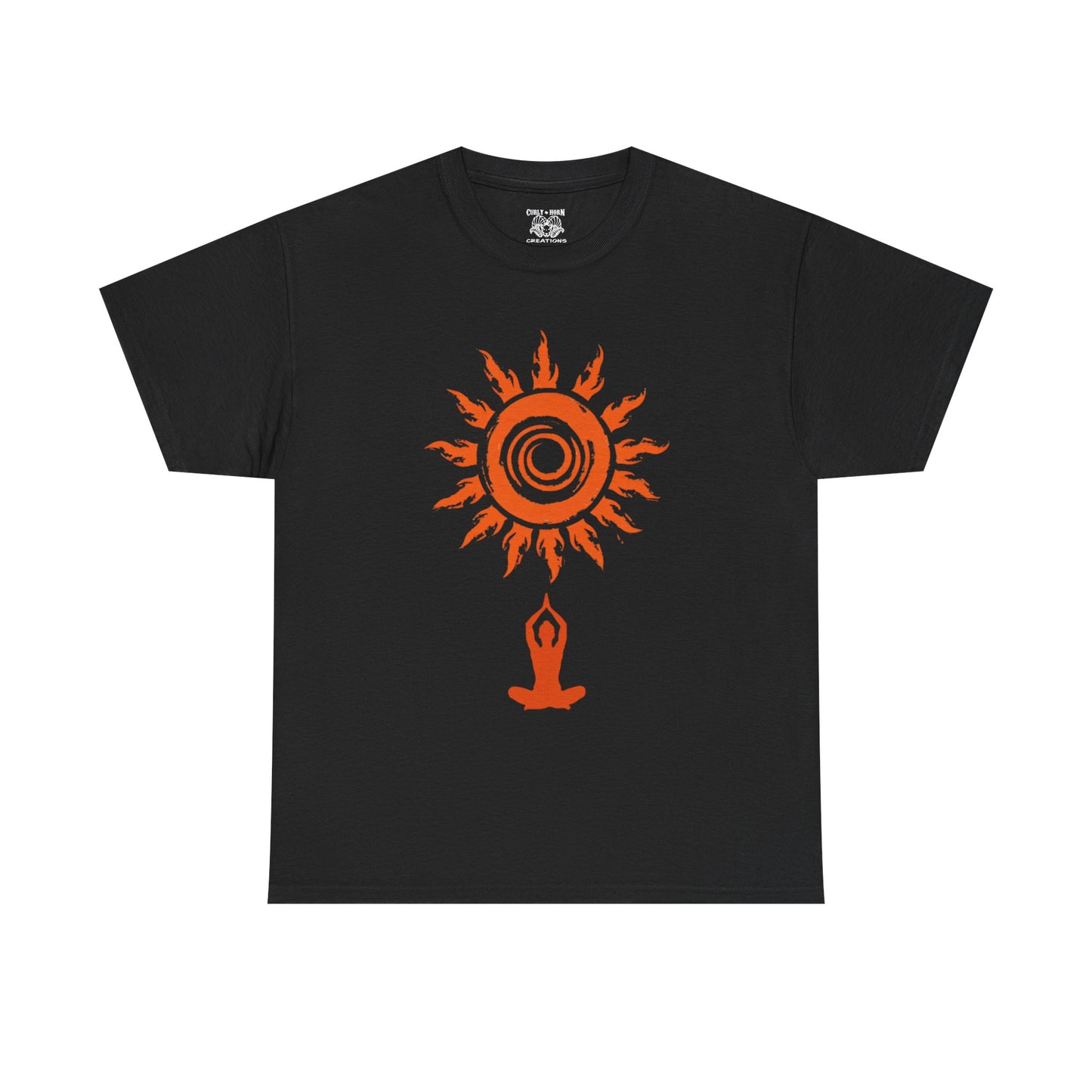 Sunshine Spirit Unisex Heavy Cotton Tee | Relaxed Fit, Bohemian Style, Yoga Shirt, Casual Wear, Gift for Nature Lovers