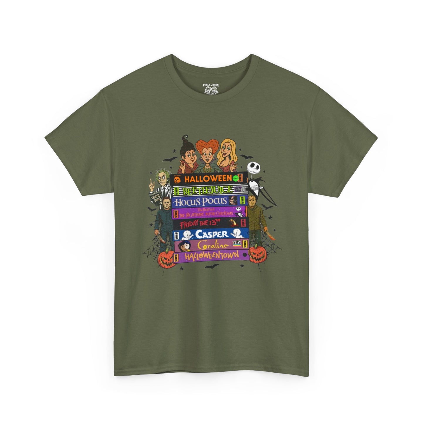 Halloween Themed Unisex Heavy Cotton Tee, Graphic Tee, Book Lovers Gift, Spooky Season Apparel, Fall Fashion, Costume Replacement