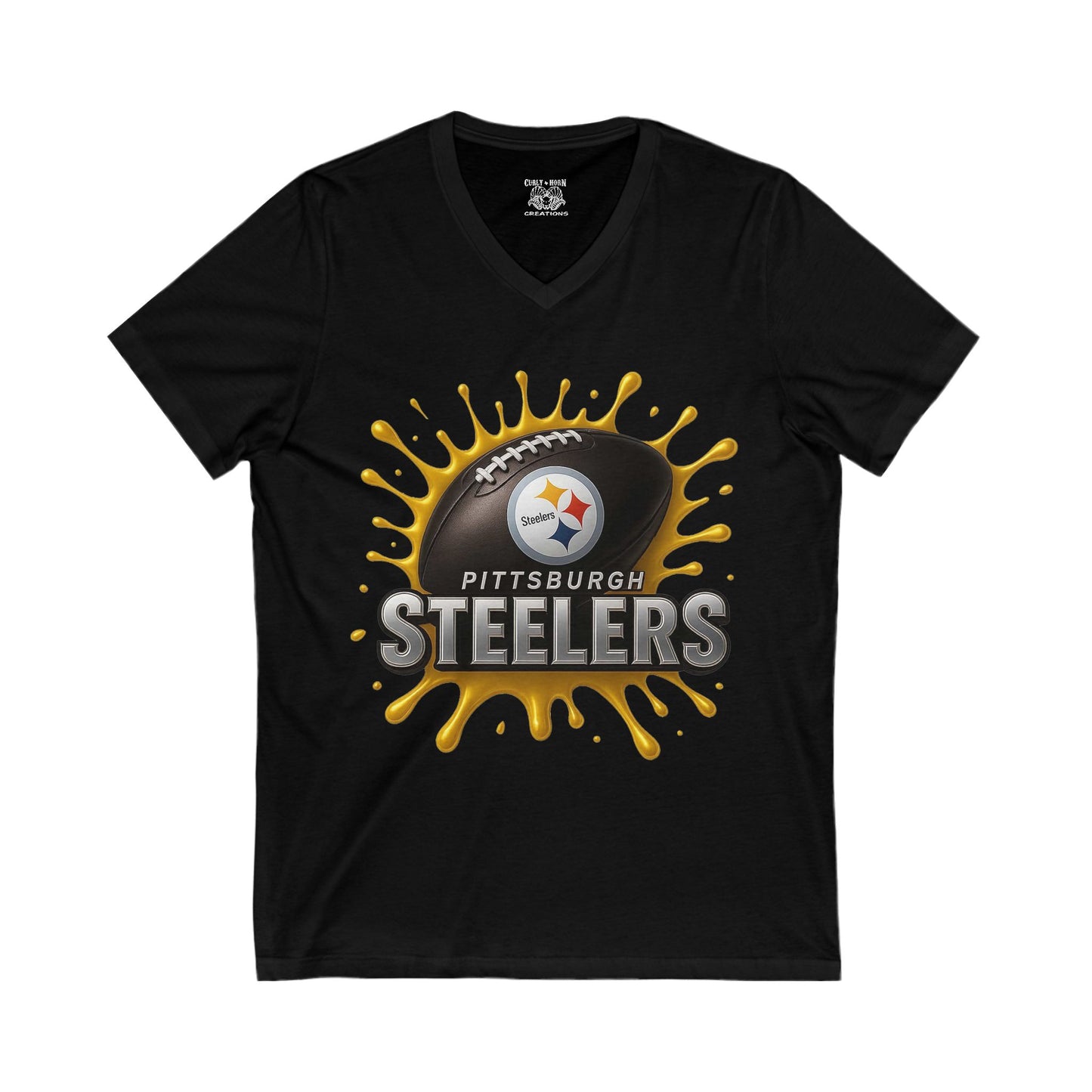 Pittsburgh Steelers V-Neck Tee, Comfortable Sports Shirt, Unisex Fan Apparel, Perfect for Game Day, Gift for Steelers Fans