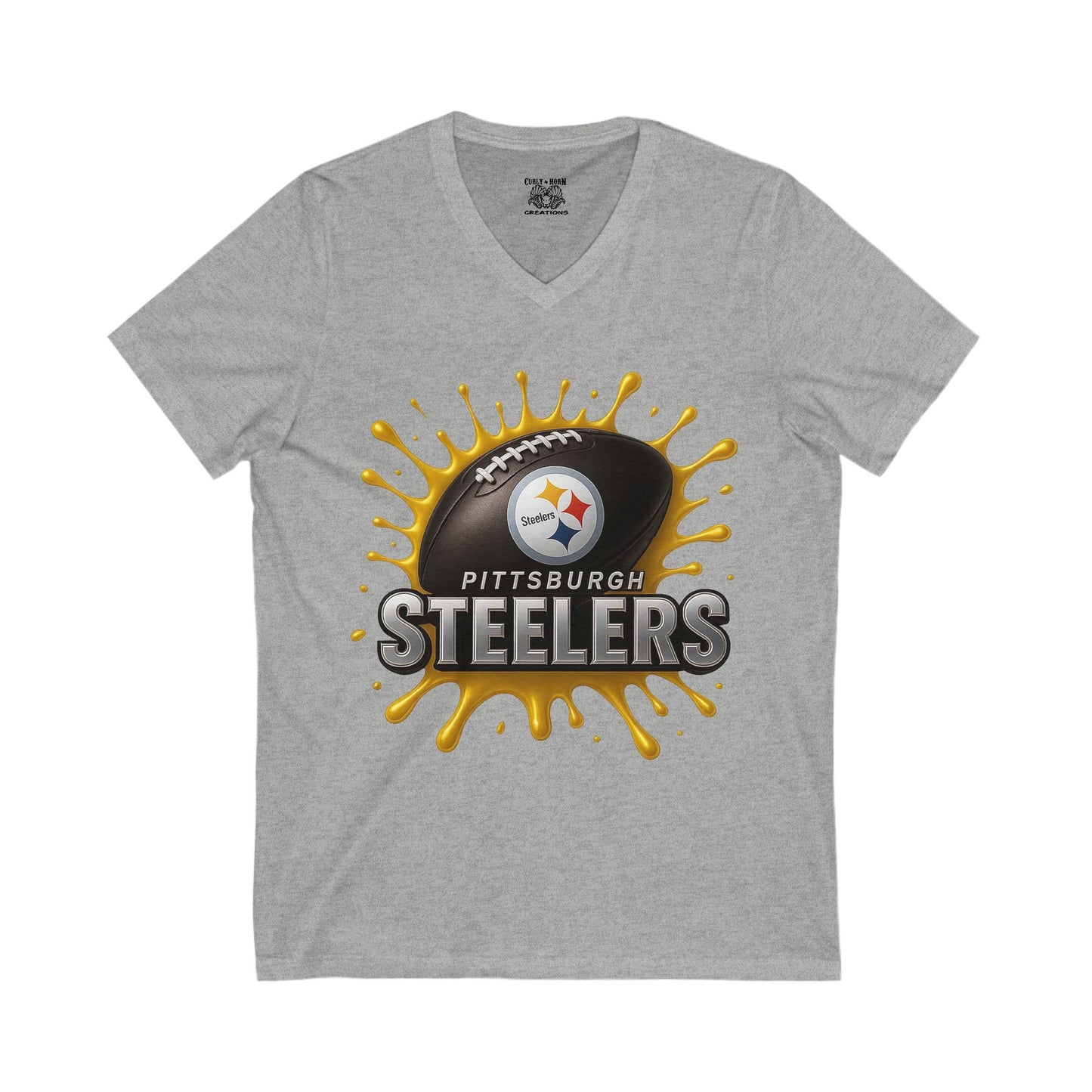 Pittsburgh Steelers V-Neck Tee, Comfortable Sports Shirt, Unisex Fan Apparel, Perfect for Game Day, Gift for Steelers Fans