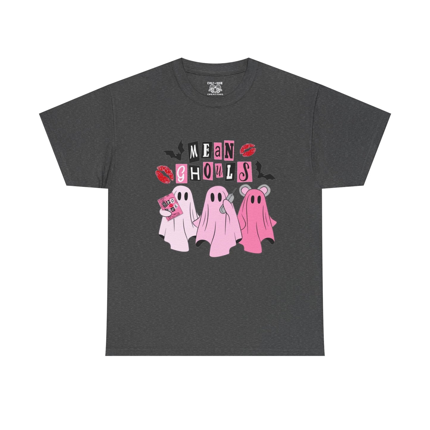 Mean Ghouls Unisex Heavy Cotton Tee, Halloween Shirt, Spooky Ghost Tee, Cute Ghost T-Shirt, Casual Fall Outfit, Fun Halloween Apparel