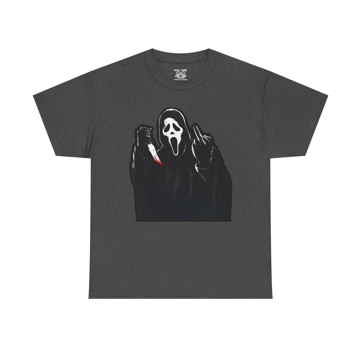 Scream-Inspired Unisex Heavy Cotton Tee | Halloween T-Shirt, Graphic Tee, Horror Movie Merch, Gift for Fans, Casual Wear