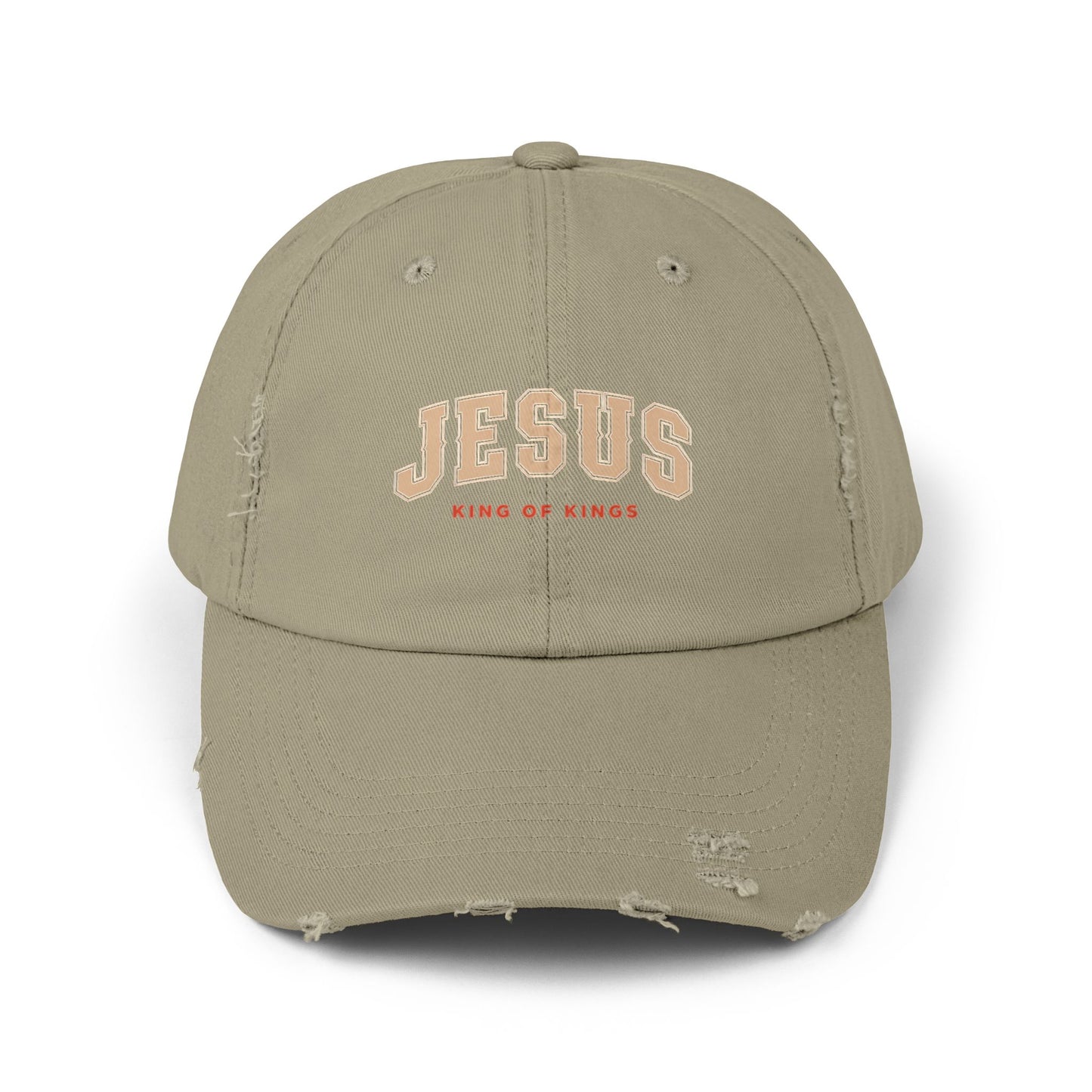 Unisex Distressed Cap - Jesus King of Kings Hat, Vintage Christian Hat, Casual Faith Cap, Inspirational Gift, Everyday Wear