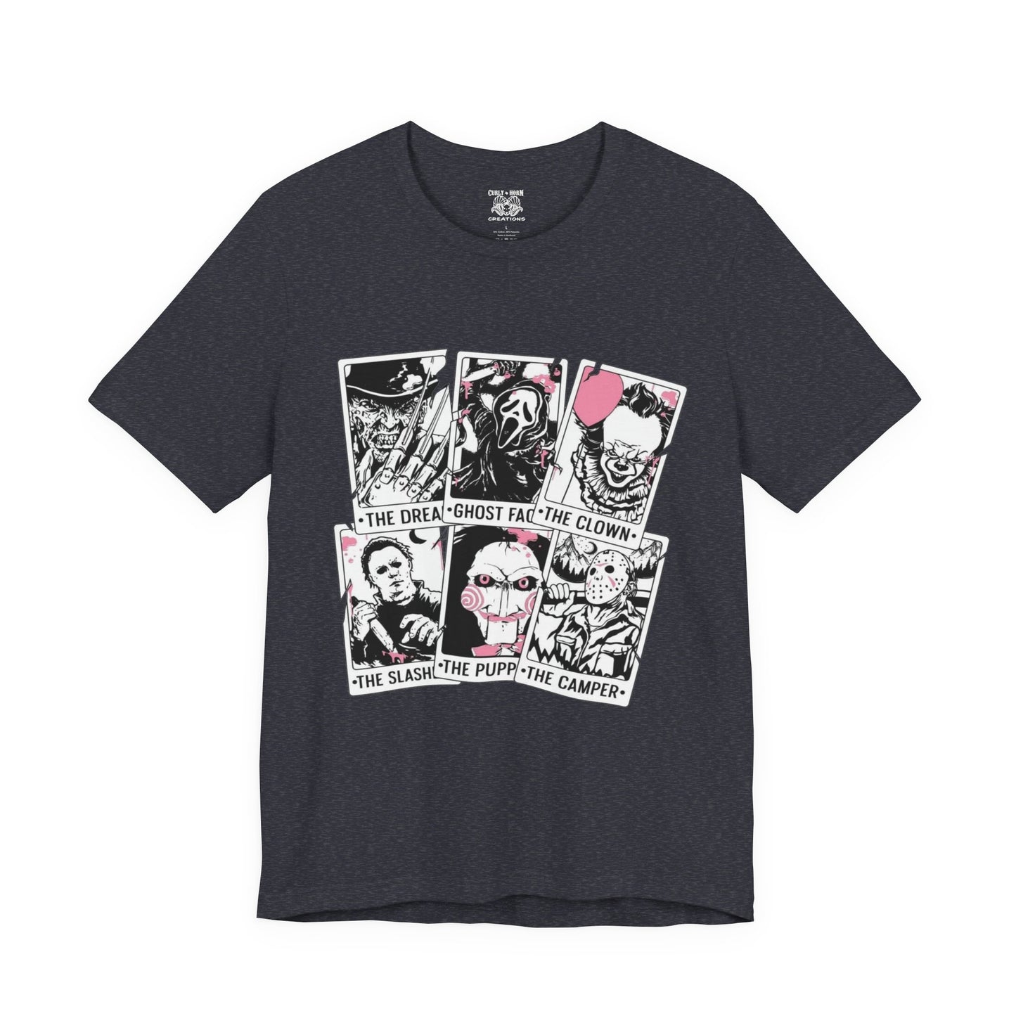 Horror Vibes Graphic Tee, Unisex Short Sleeve Shirt, Perfect for Halloween, Movie Night, Gift for Horror Fans, Casual Wear
