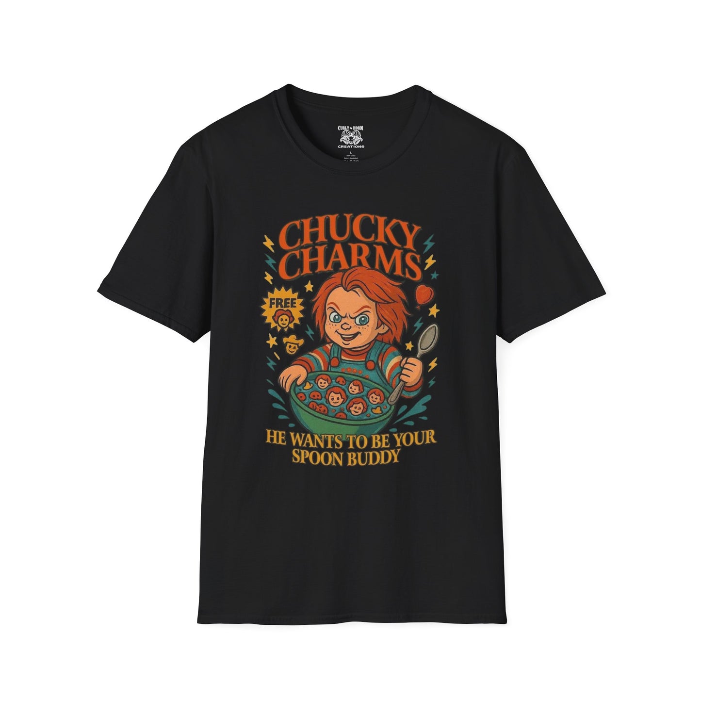 Chucky Charms T-Shirt - Horror Movie Fan Tee, Unisex Funny Shirt, Gift for Occasions, Spooky Aesthetic Apparel