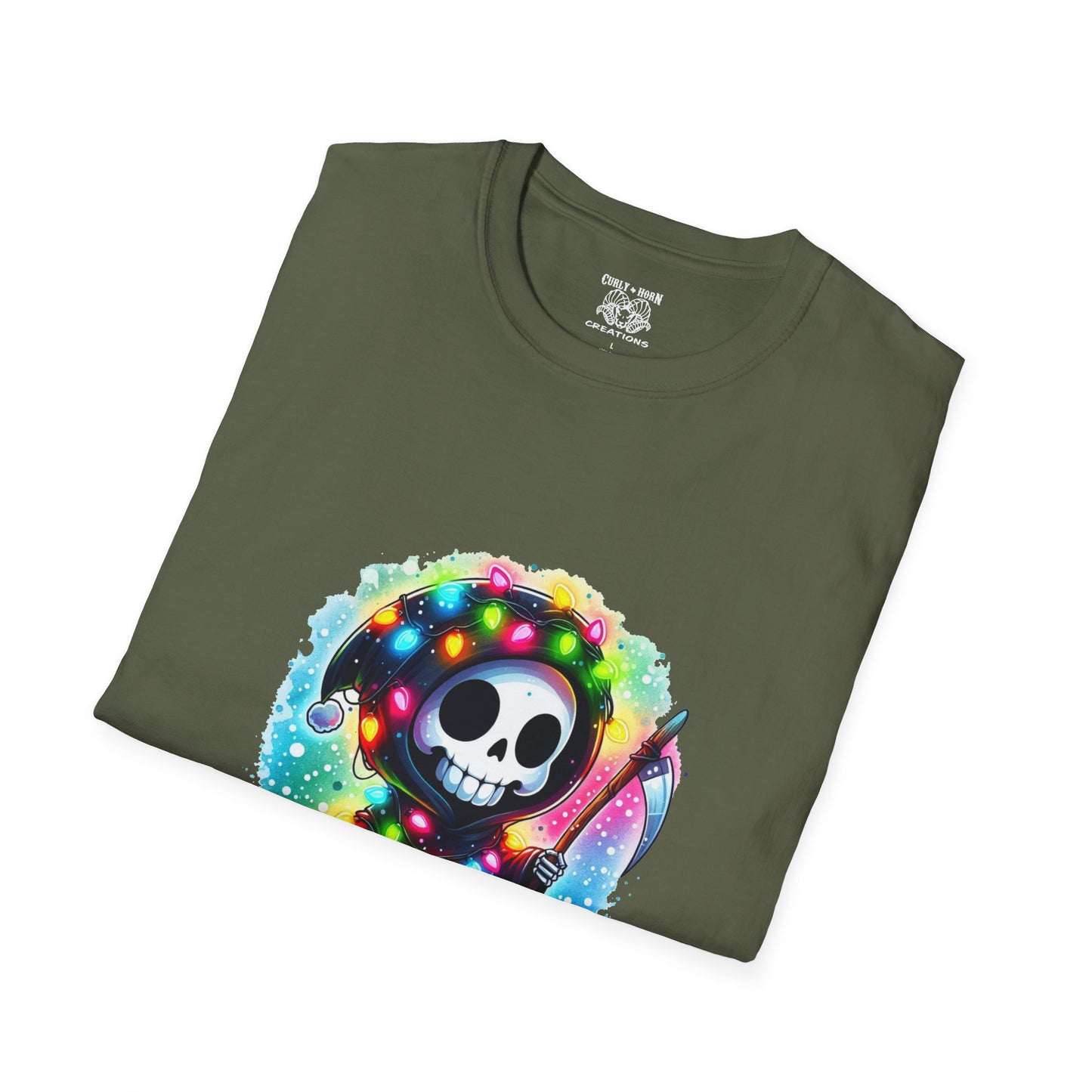 Holly Jolly Skull T-Shirt - Fun Unisex Tee for Holiday Cheer, Halloween, Christmas, Gift for Friends, Graphic Shirt