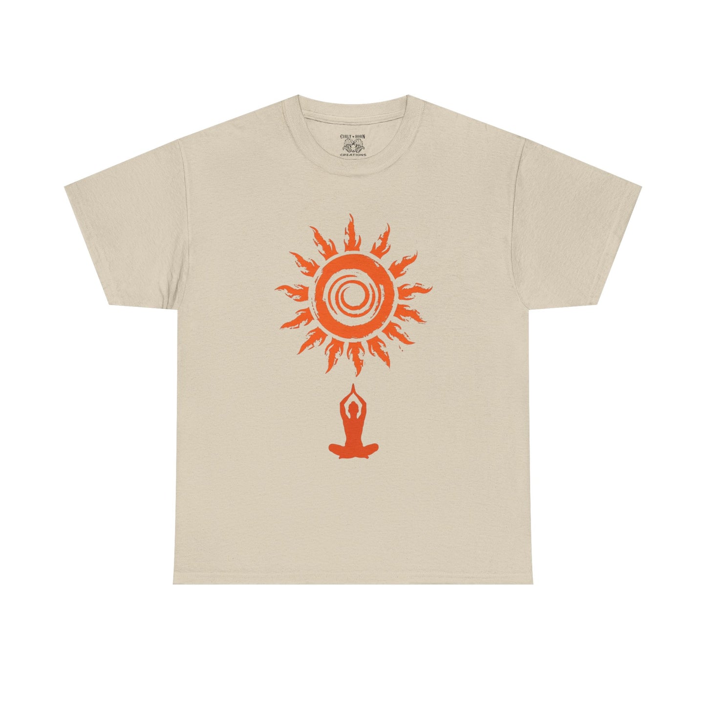Sunshine Spirit Unisex Heavy Cotton Tee | Relaxed Fit, Bohemian Style, Yoga Shirt, Casual Wear, Gift for Nature Lovers