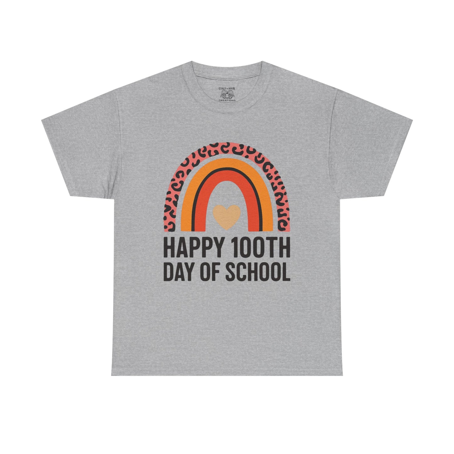 Colorful Rainbow 100th Day of School T-Shirt, School Spirit Tee, Teacher Gift, Milestone Celebration Shirt, Kids Unisex Cotton Tee
